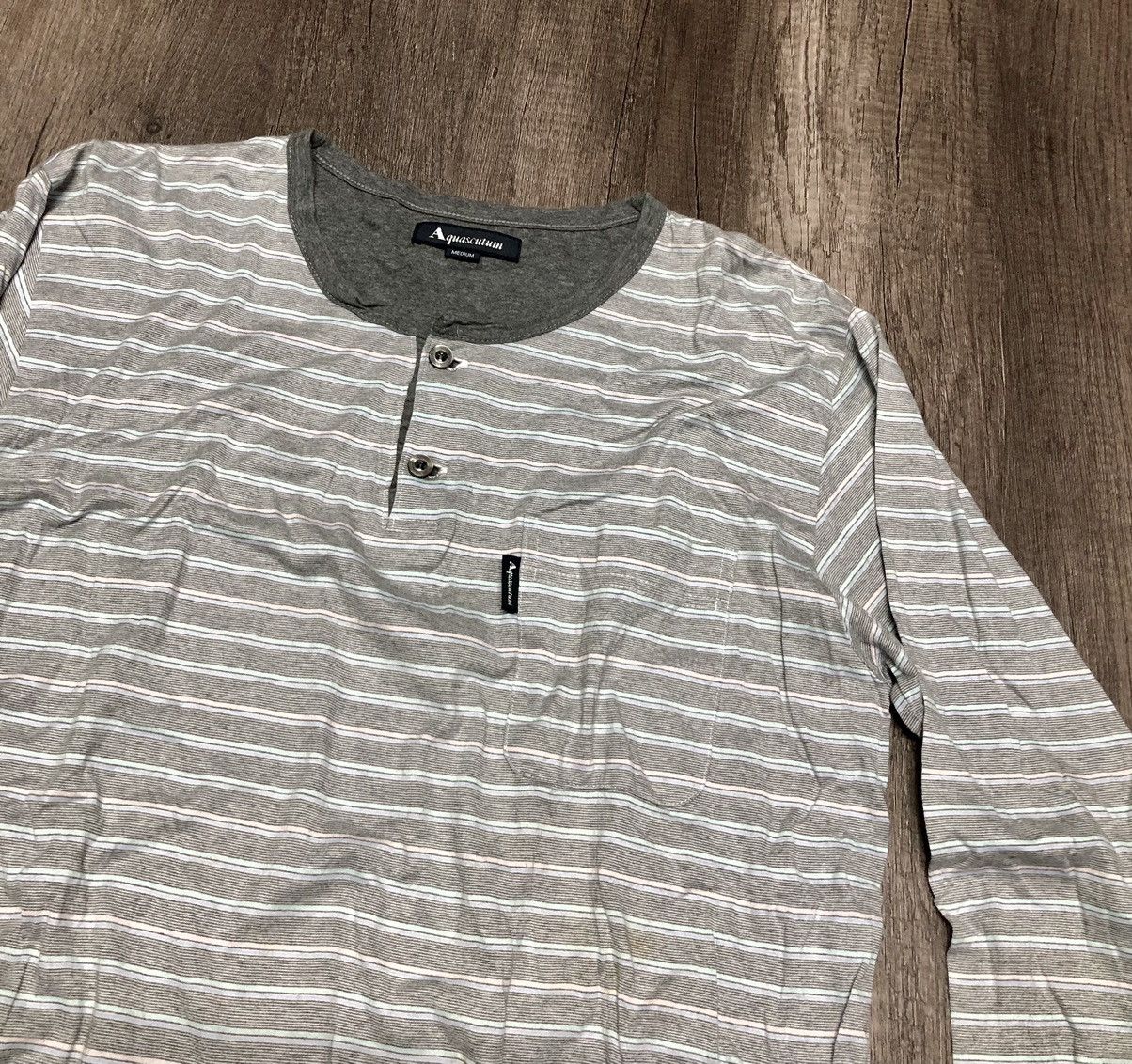 Aquascutum × Japanese Brand × Vintage Vintage Aquascutum Long Sleeve Pocket Tee Shirt Size US M / EU 48-50 / 2 - 13 Thumbnail