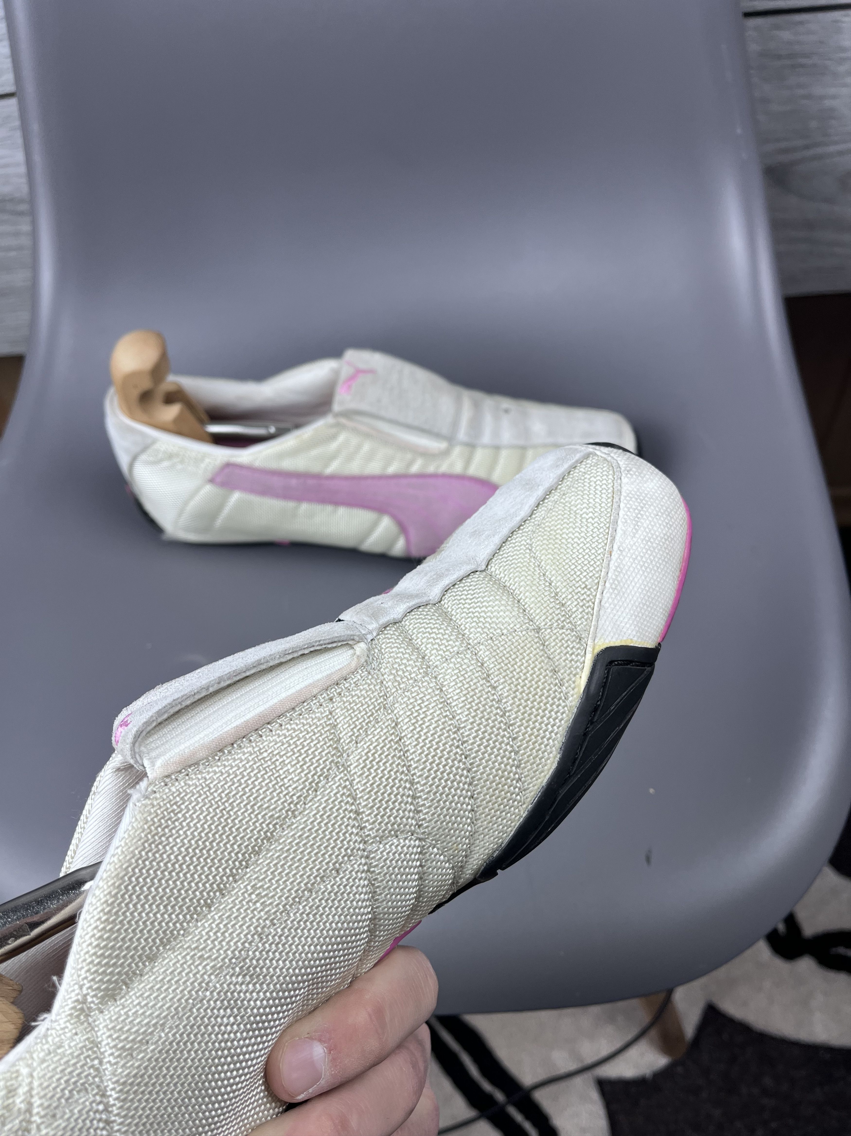 Puma Puma Slip-On Racing Shoes White Pink Low Profile Rare 40 siz Size US 7 / EU 40 - 4 Thumbnail