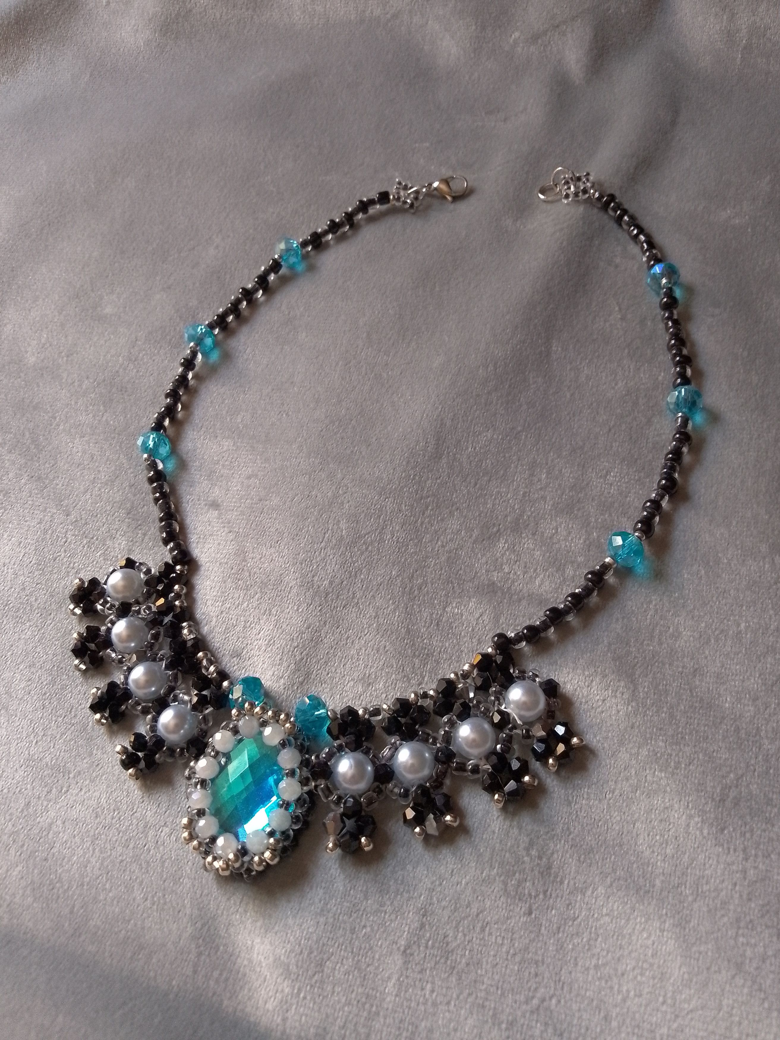 Handmade Necklace Black choker gothic victorian style Size ONE SIZE - 10 Thumbnail