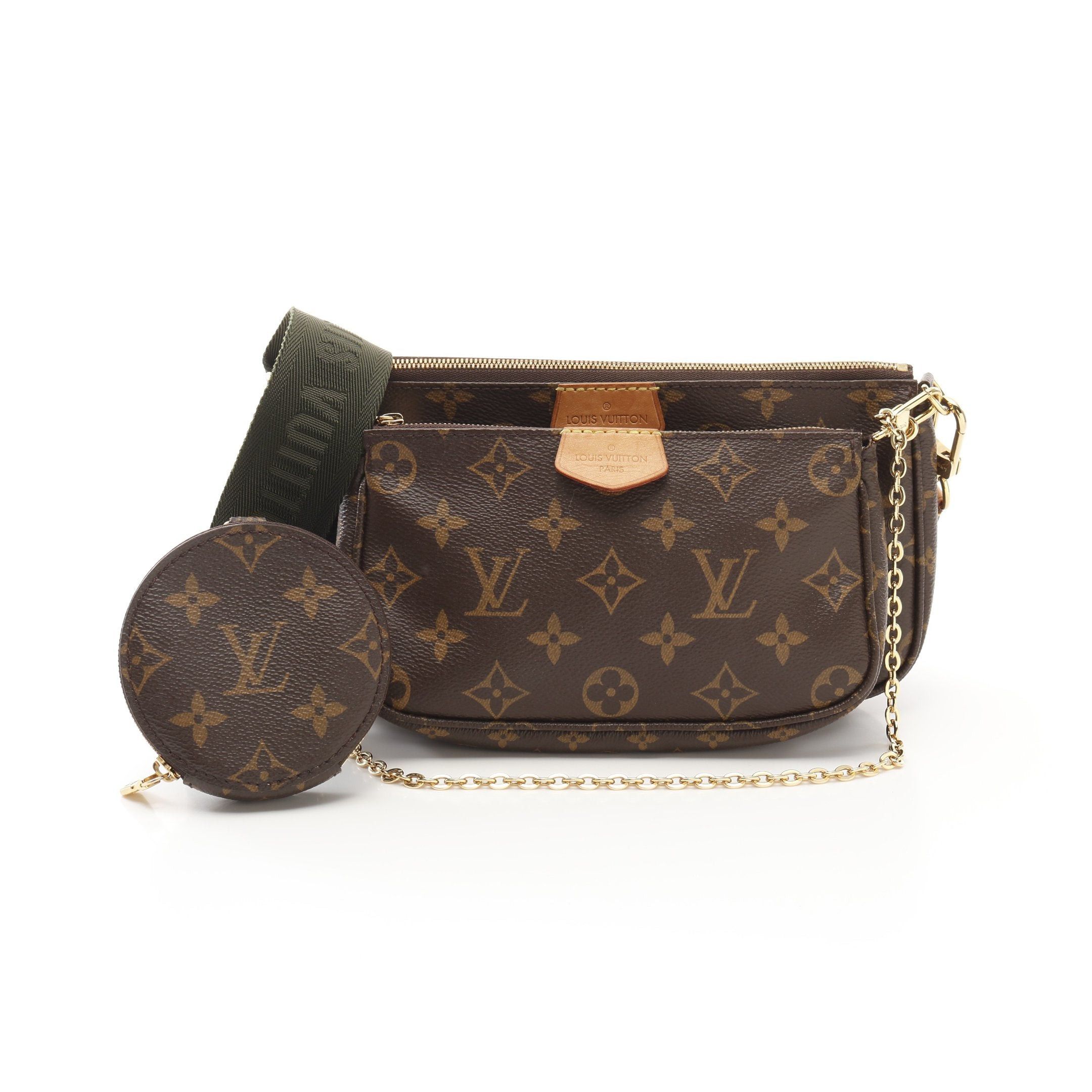 Louis Vuitton Louis Vuitton Multy Pochette Accessoires Monogram Khaki Shoulder Bag Brown Green Size ONE SIZE - 1 Thumbnail