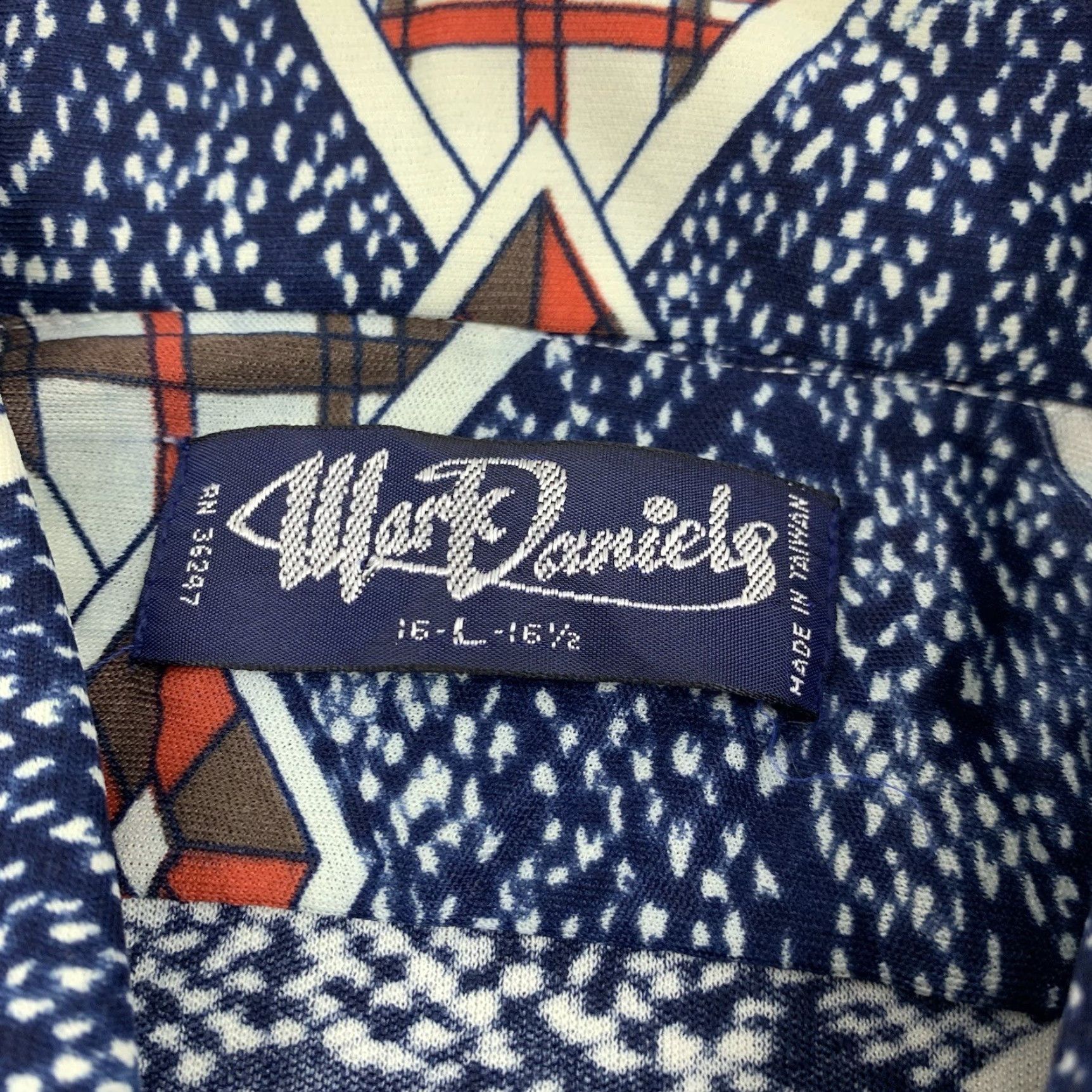 Vintage VINTAGE Mark Daniels Button-Up Shirt Adult Large Blue Geometric Pattern 80s 90s Mens Size US L / EU 52-54 / 3 - 3 Thumbnail