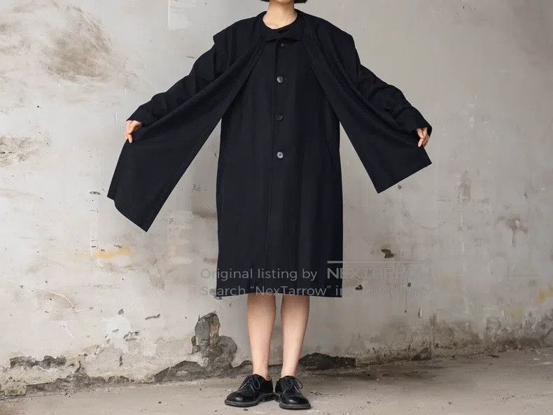 Comme des Garcons Comme Des Garcons Navy blue asymmetric sailor collar coat Size M / US 6-8 / IT 42-44 - 3 Thumbnail