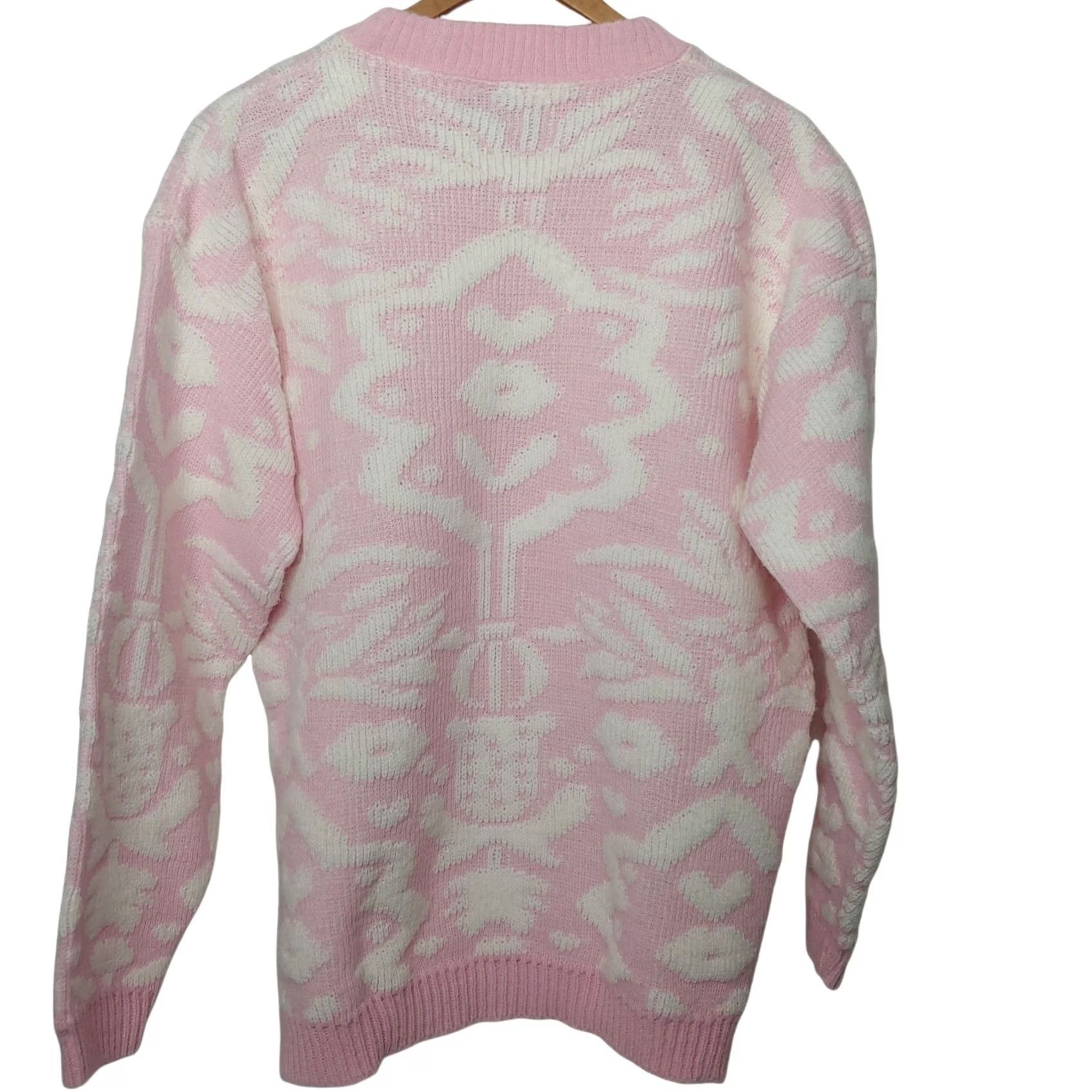 Vintage VINTAGE Cabin Creek Women's S Sweater Pink Chenille Fairy Kei Crew Neck Long Sleeve Pullover Knit 80s Retro Floral Casual Mens Girls Size S / US 4 / IT 40 - 2 Thumbnail