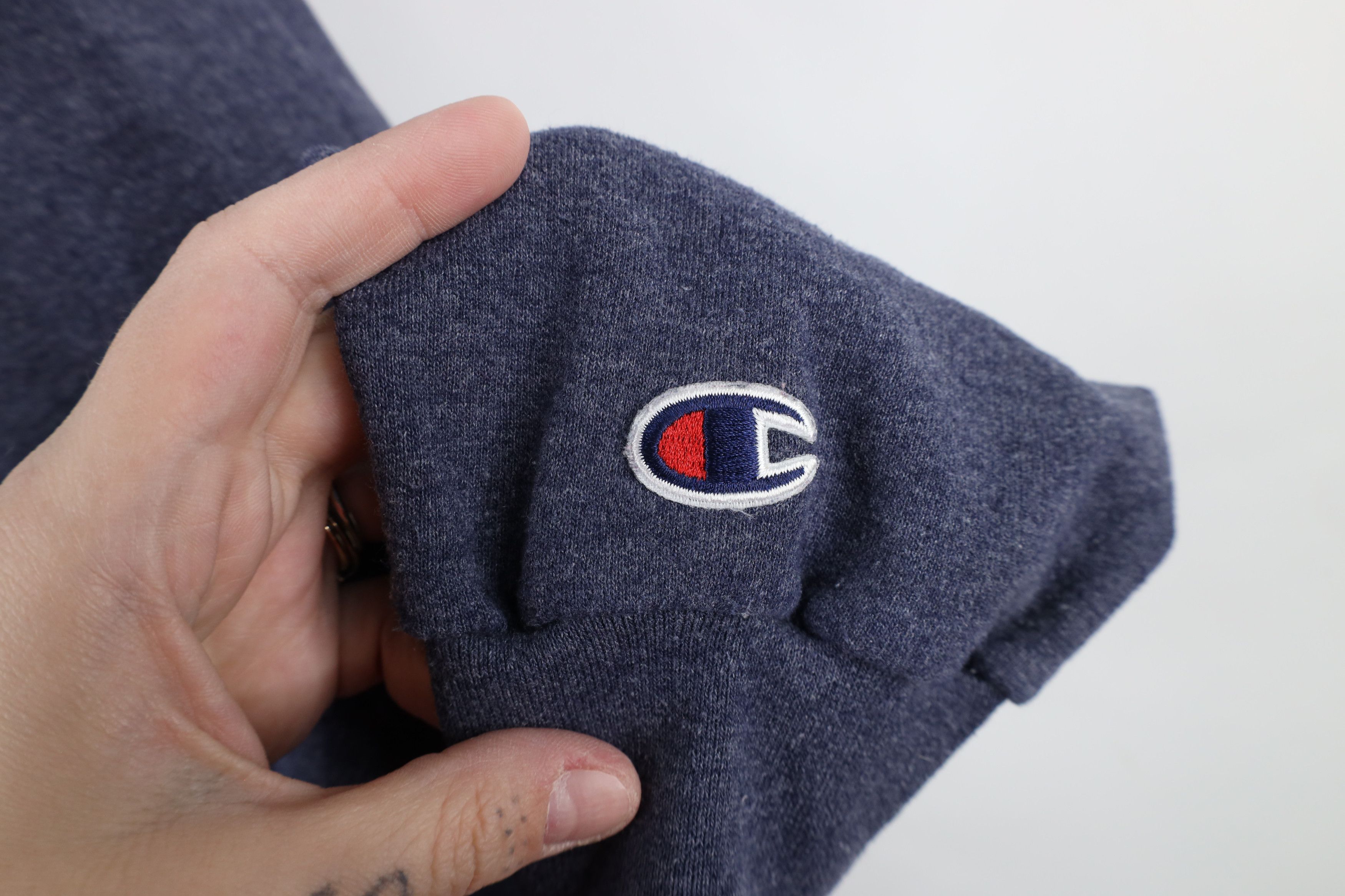Champion × Vintage Vintage Champion Blank Hoodie Sweatshirt Heather Blue Size US XXL / EU 58 / 5 - 4 Thumbnail