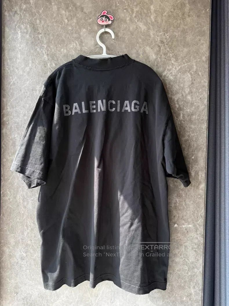 Balenciaga Balenciaga Front and Back Crystal Logo Short Sleeve Size US S / EU 44-46 / 1 - 2 Thumbnail