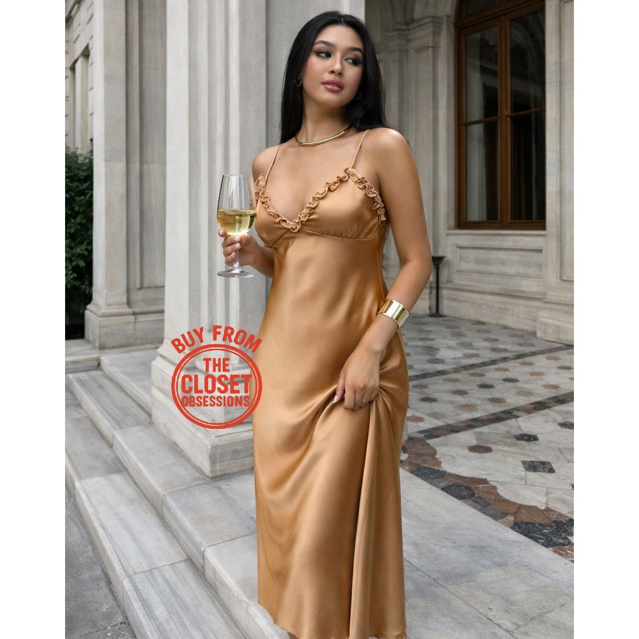 zara blazer dress gold Juliet 896 Fitted Spaghetti Straps Party Dress