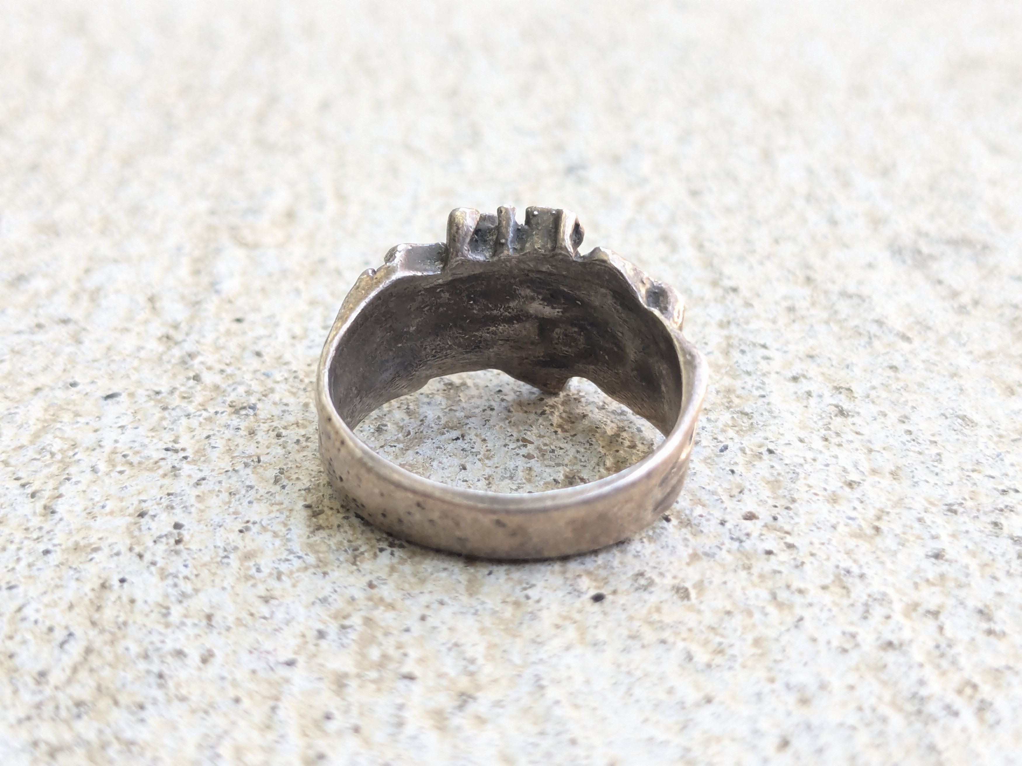 Jewelry Vintage Sterling Silver Ring Nugget 6.75 Modern Brutalist Size ONE SIZE - 7 Thumbnail