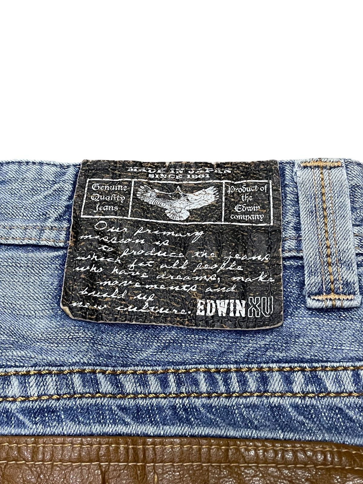 Edwin × If Six Was Nine × Japanese Brand Vintage Edwin XV Western Heavy Stitched Leather Trim Jeans Size US 32 / EU 48 - 19 Thumbnail