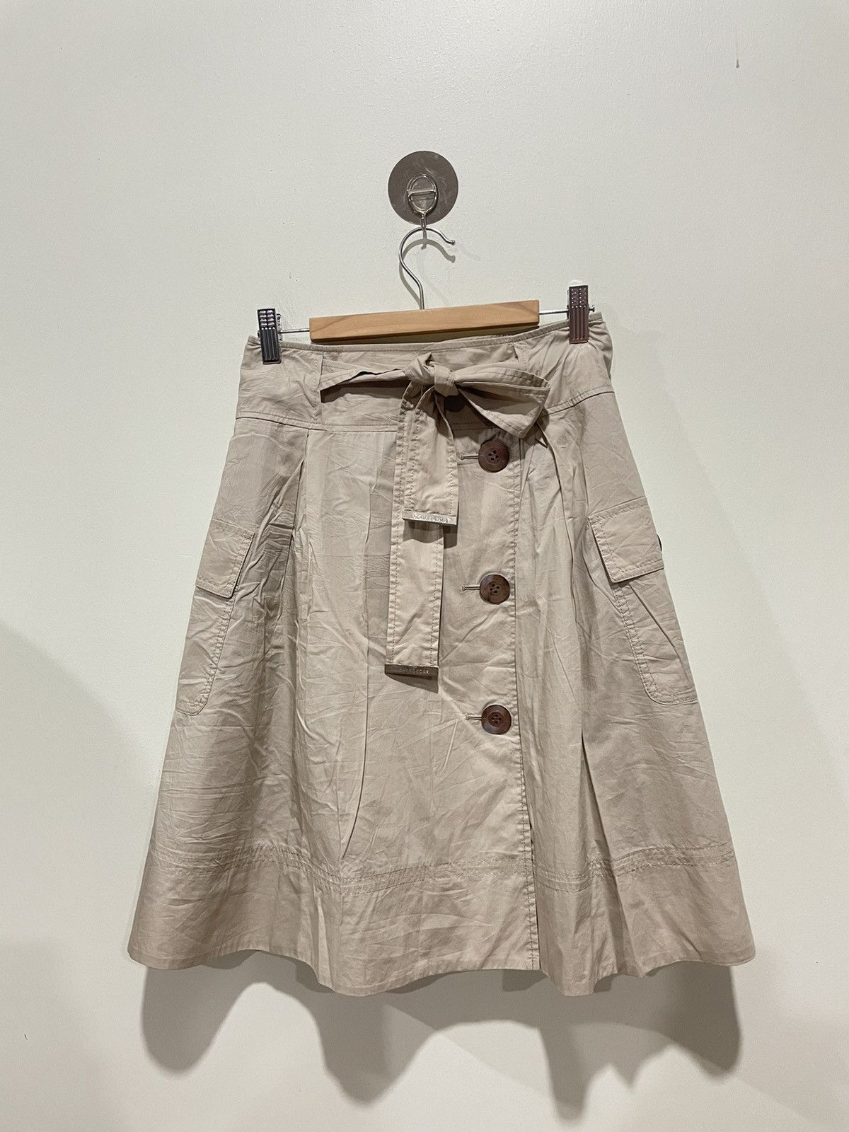 image of Michael Kors Wrap Belted Skirt in Brown, Women's (Size 26)