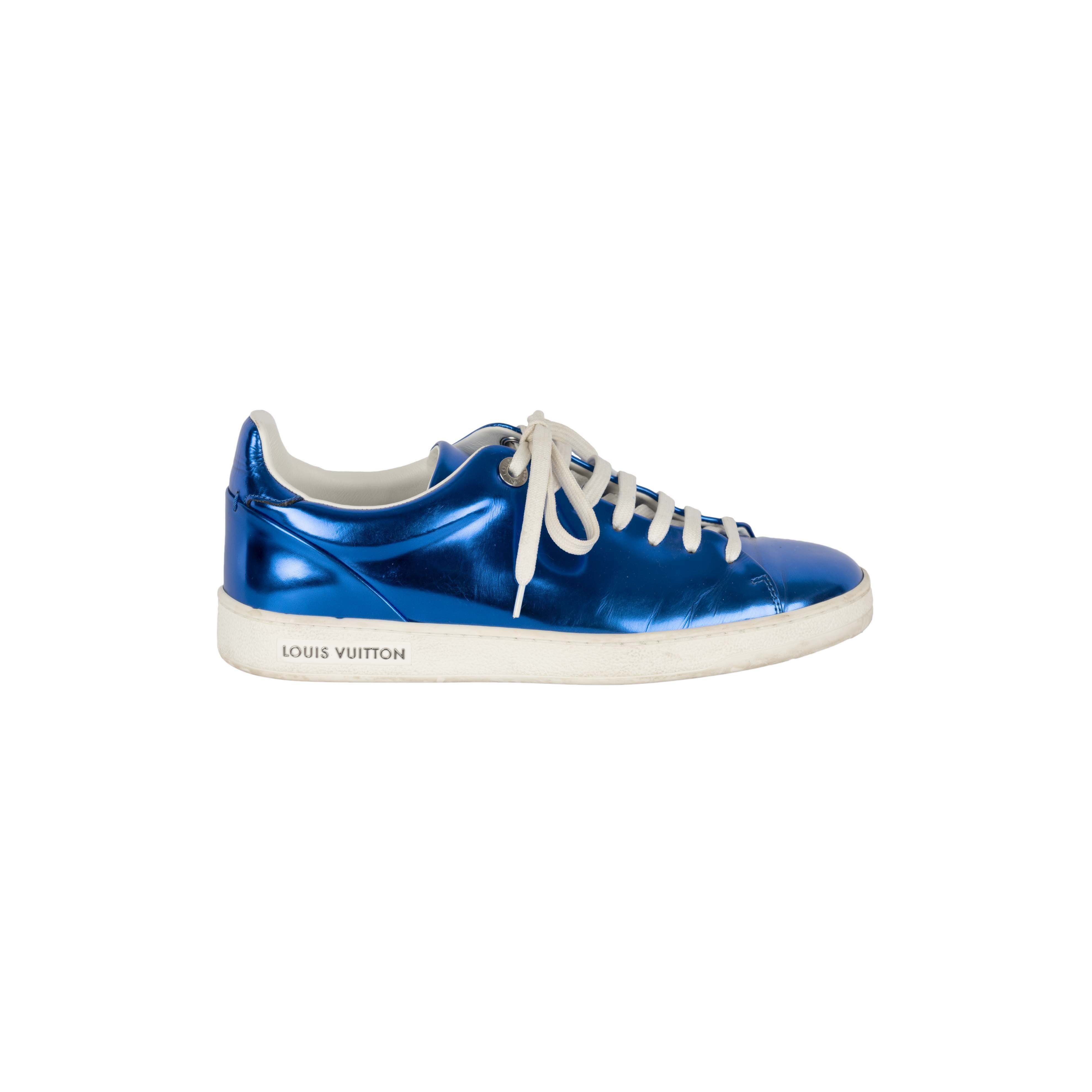 Louis Vuitton Louis Vuitton Metallic Blue Sneakers Size US 8 / IT 38 - 1 Thumbnail