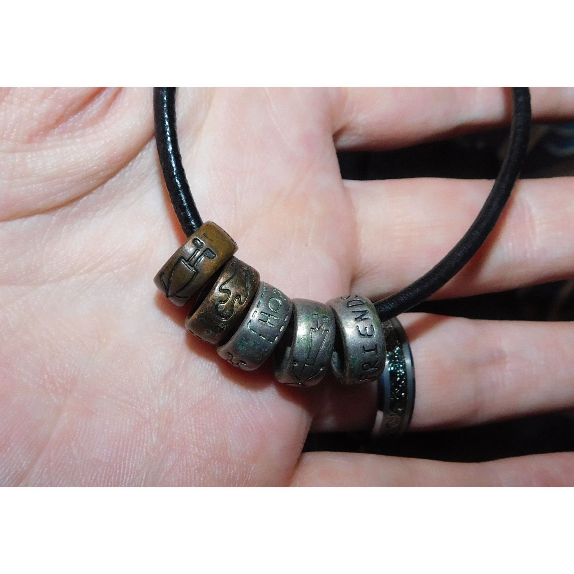 Other Inspirational Engraved Silver And Gold Tone Ring Necklace Size ONE SIZE - 2 Thumbnail