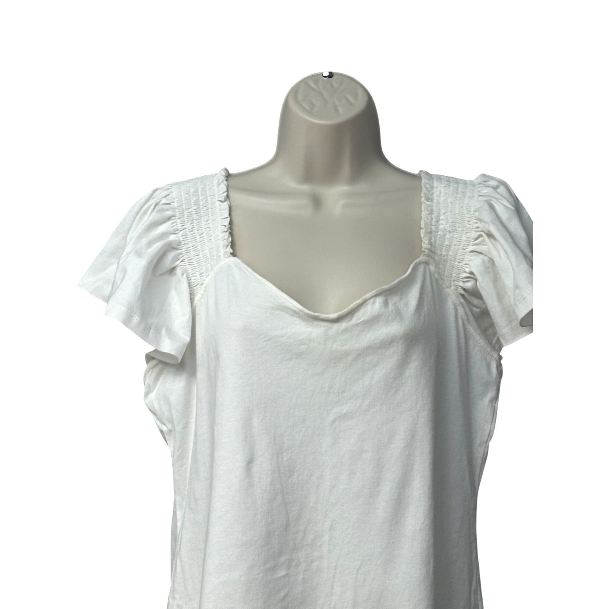 Other Catherine Malandrino Flutter-Sleeves Top, White, L Size L / US 10 / IT 46 - 11 Thumbnail