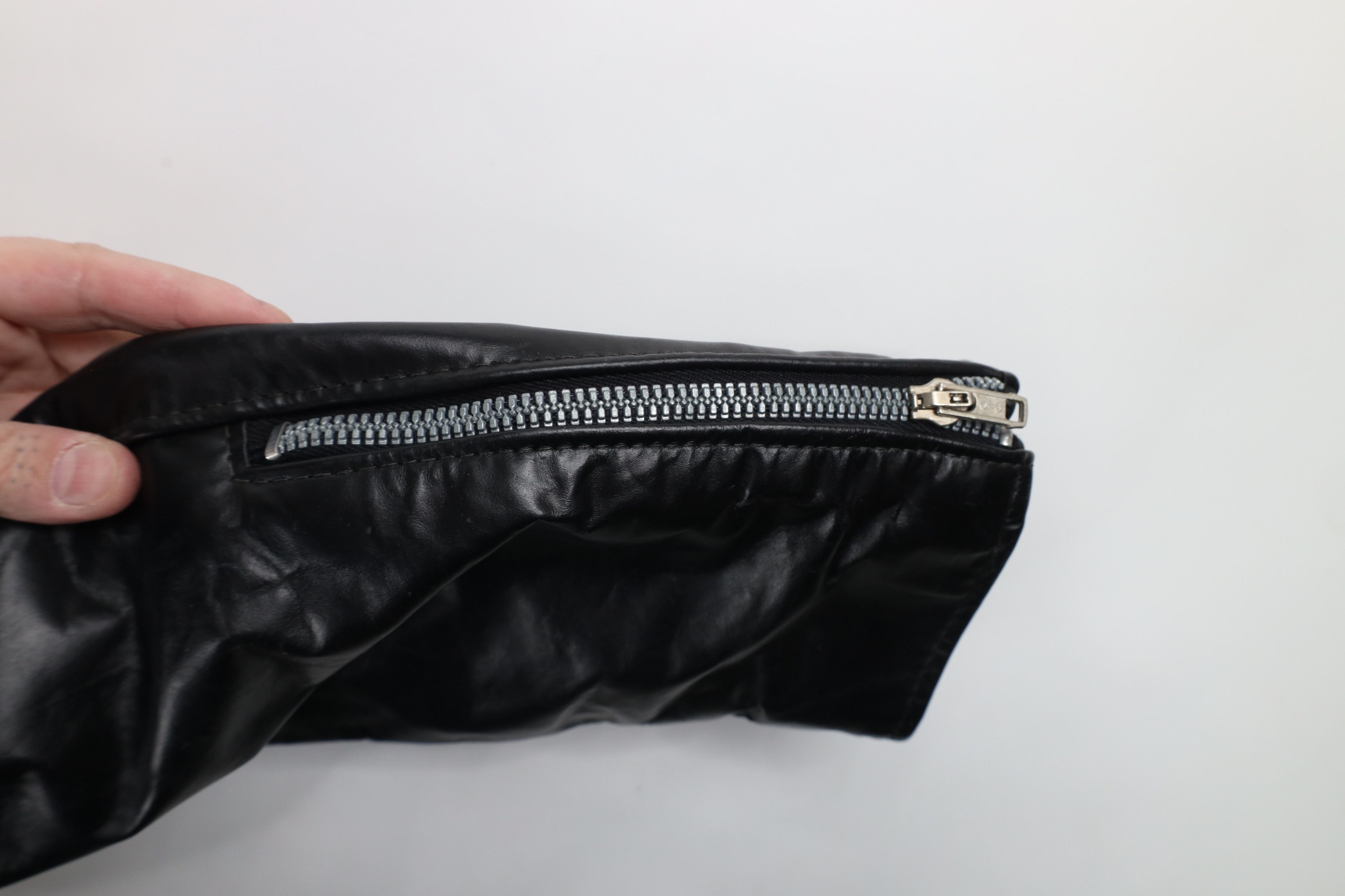 Vintage Vintage 70s 80s Belted Leather Motorcycle Jacket Black USA Size US XXL / EU 58 / 5 - 14 Thumbnail