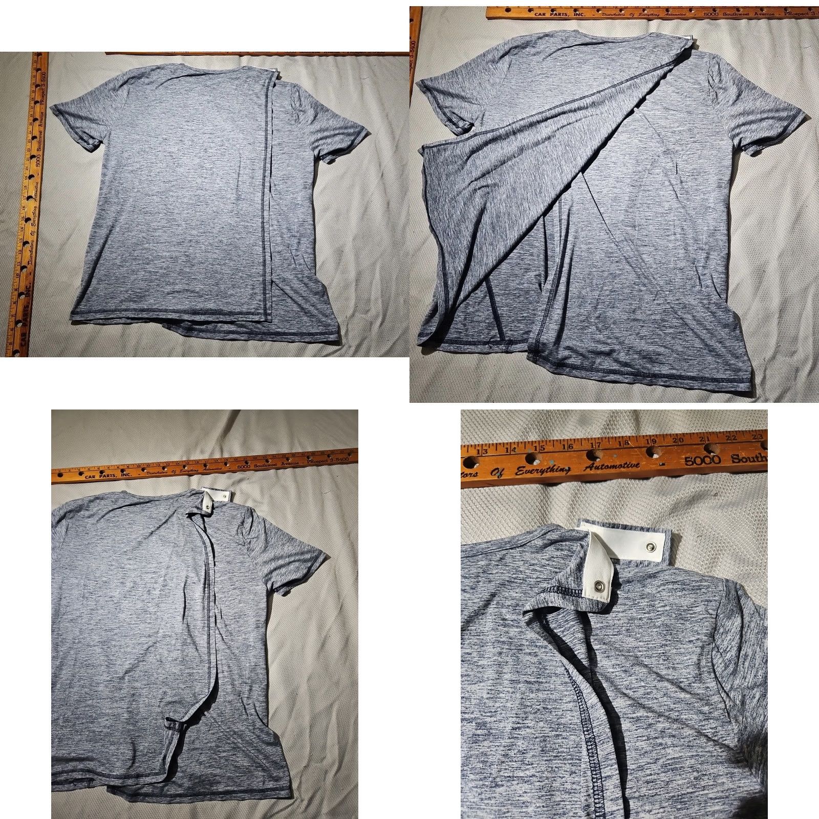 Vintage Silverts Shirt Womens M Blue Adaptive Clothing Open Back Snap Shoulder Size M / US 6-8 / IT 42-44 - 8 Thumbnail