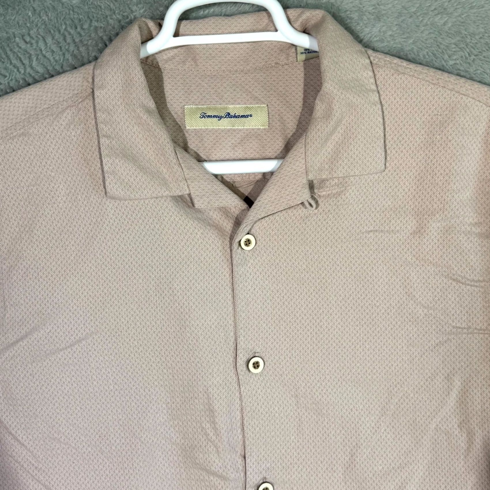 Tommy Bahama Tommy Bahama Shirt Mens Large Silk Blend Short Sleeve Pink Button Up Size US L / EU 52-54 / 3 - 4 Thumbnail
