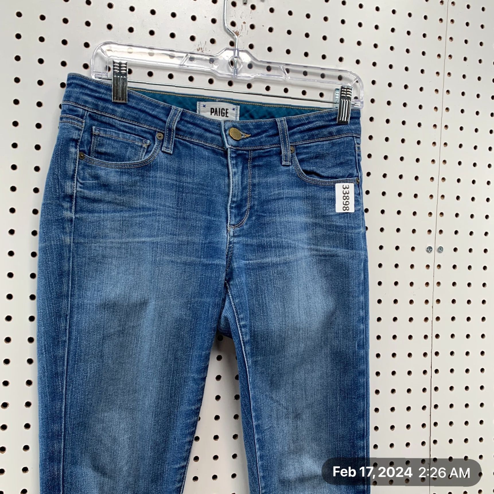 Paige Paige Jeans Women’s Slim Skyline Denim Skinny Ankle 28x30.5 Blue Size 27 Stretch Regular Womens Size 27" / US 4 / IT 40 - 4 Thumbnail