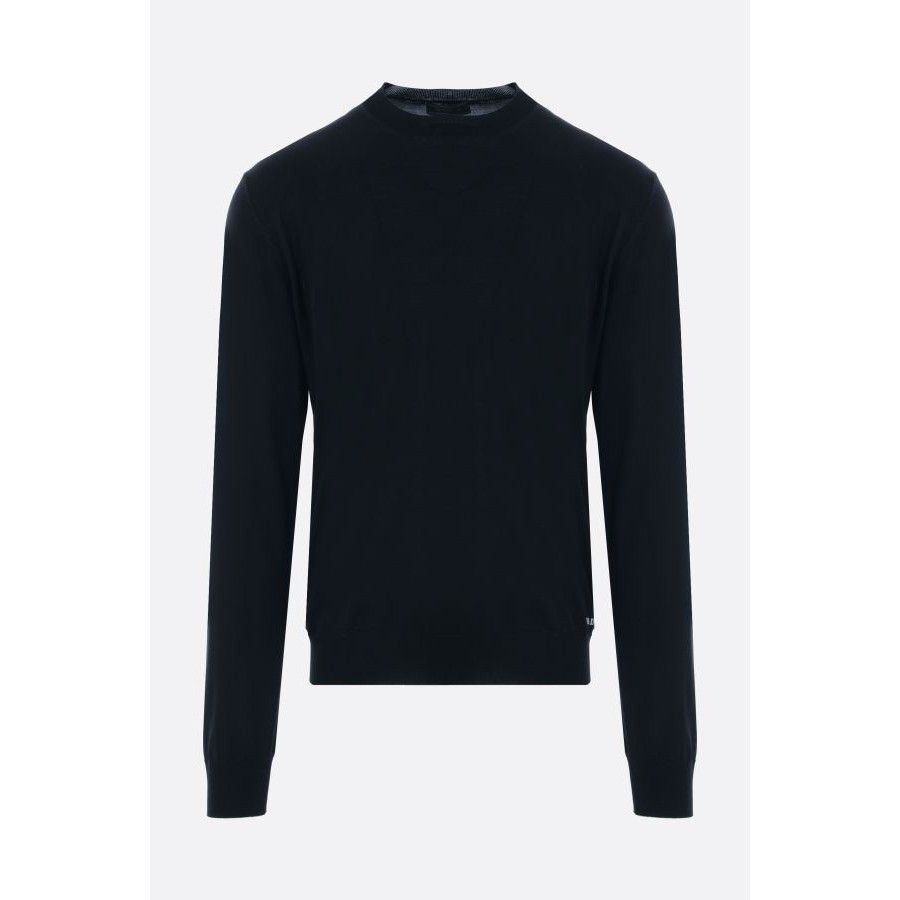 Prada PRADA Intarsia blue Silk Sweater New & Authentic (Men's size Size US M / EU 48-50 / 2 - 1 Thumbnail