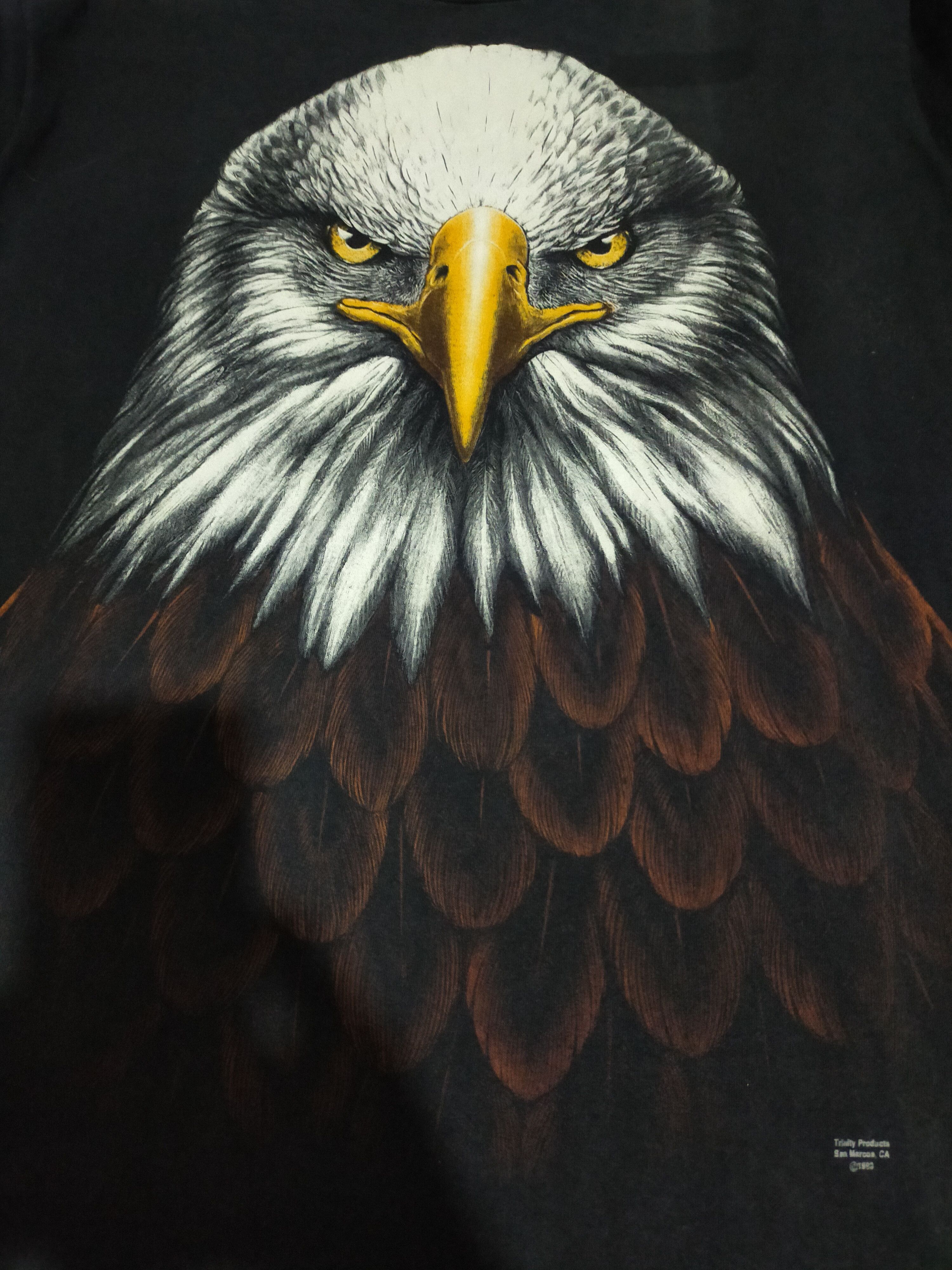Vintage VINTAGE 90'S SINGLE STITCH OVERPRINT AMERICAN BALD EAGLES Size US XL / EU 56 / 4 - 5 Thumbnail