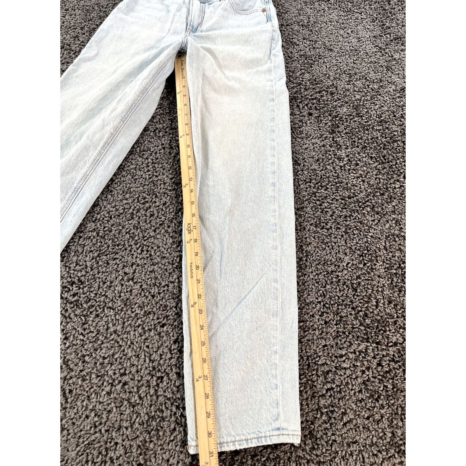 American Eagle Outfitters American Eagle Jeans Womens 0 Distressed Wide-Leg Super High Rise Baggy Blue 0 Distressed Womens Jeans Size 25" / US 0 / IT 36 - 2 Thumbnail