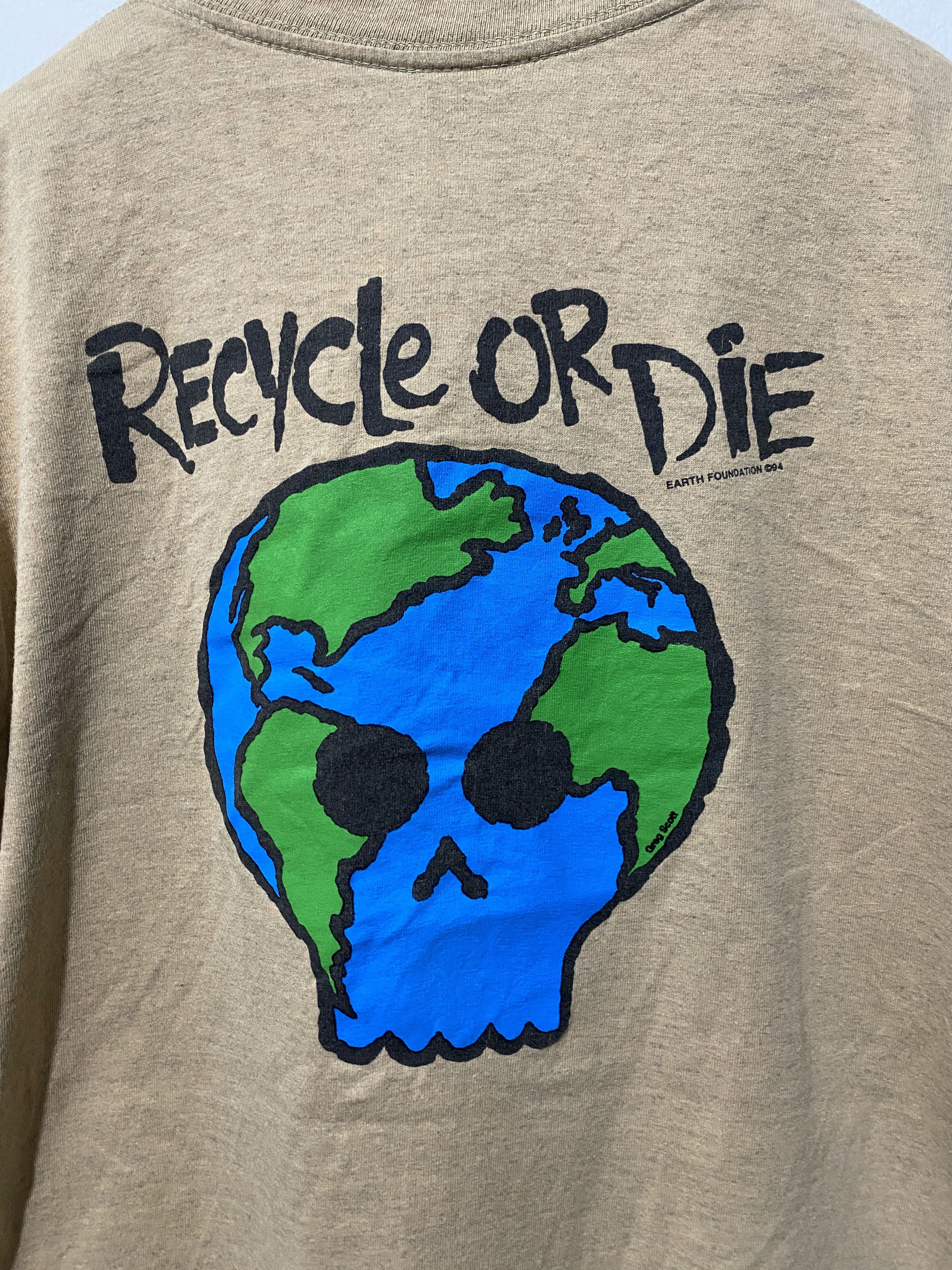 Vintage Vintage 90s Recycle or Die Shirt Size US M / EU 48-50 / 2 - 2 Thumbnail