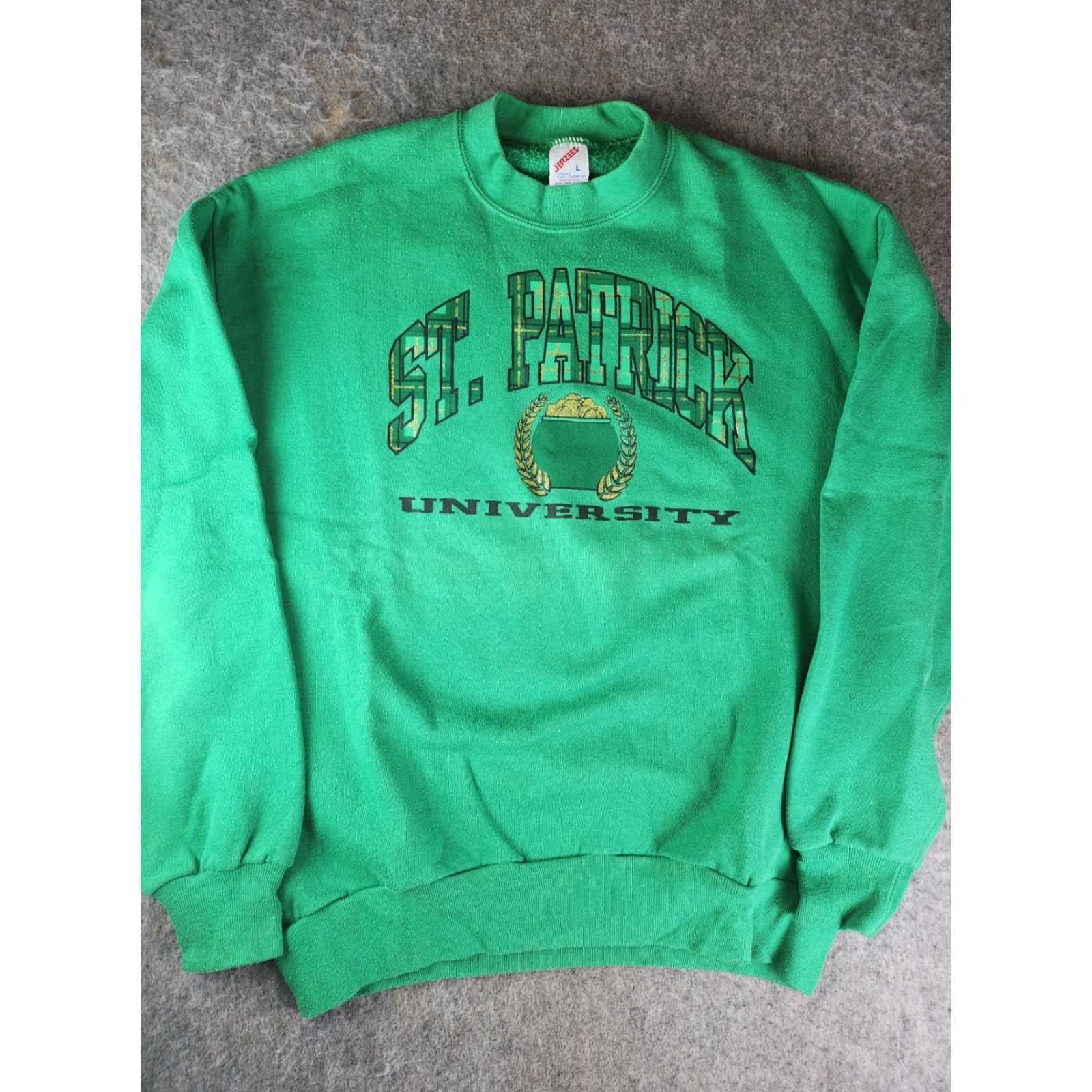 Jerzees VINTAGE Jerzees Sweatshirt USA St. Patrick Green L Mens Pullover Size Large Size US L / EU 52-54 / 3 - 2 Thumbnail