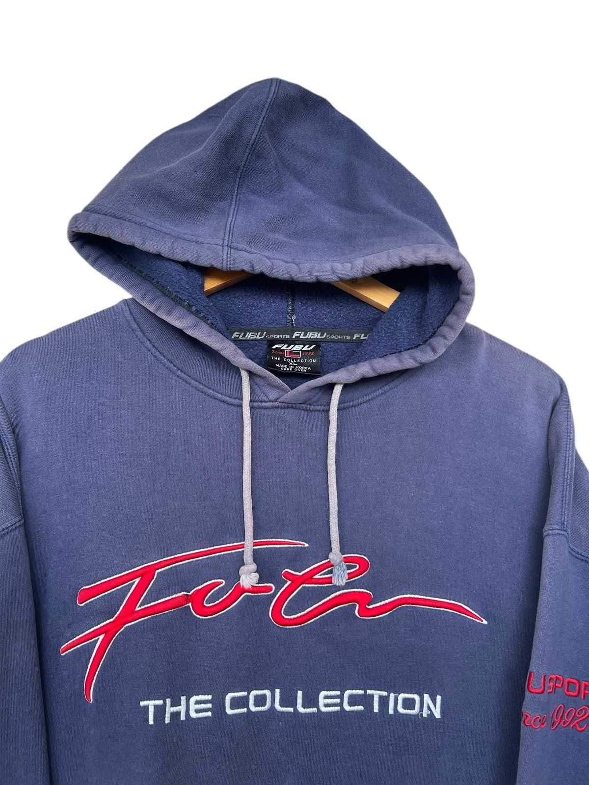 Fubu Vintage Y2K Fubu Embroidered Logo Sunfaded Baggy Hoodie Size US XL / EU 56 / 4 - 3 Thumbnail