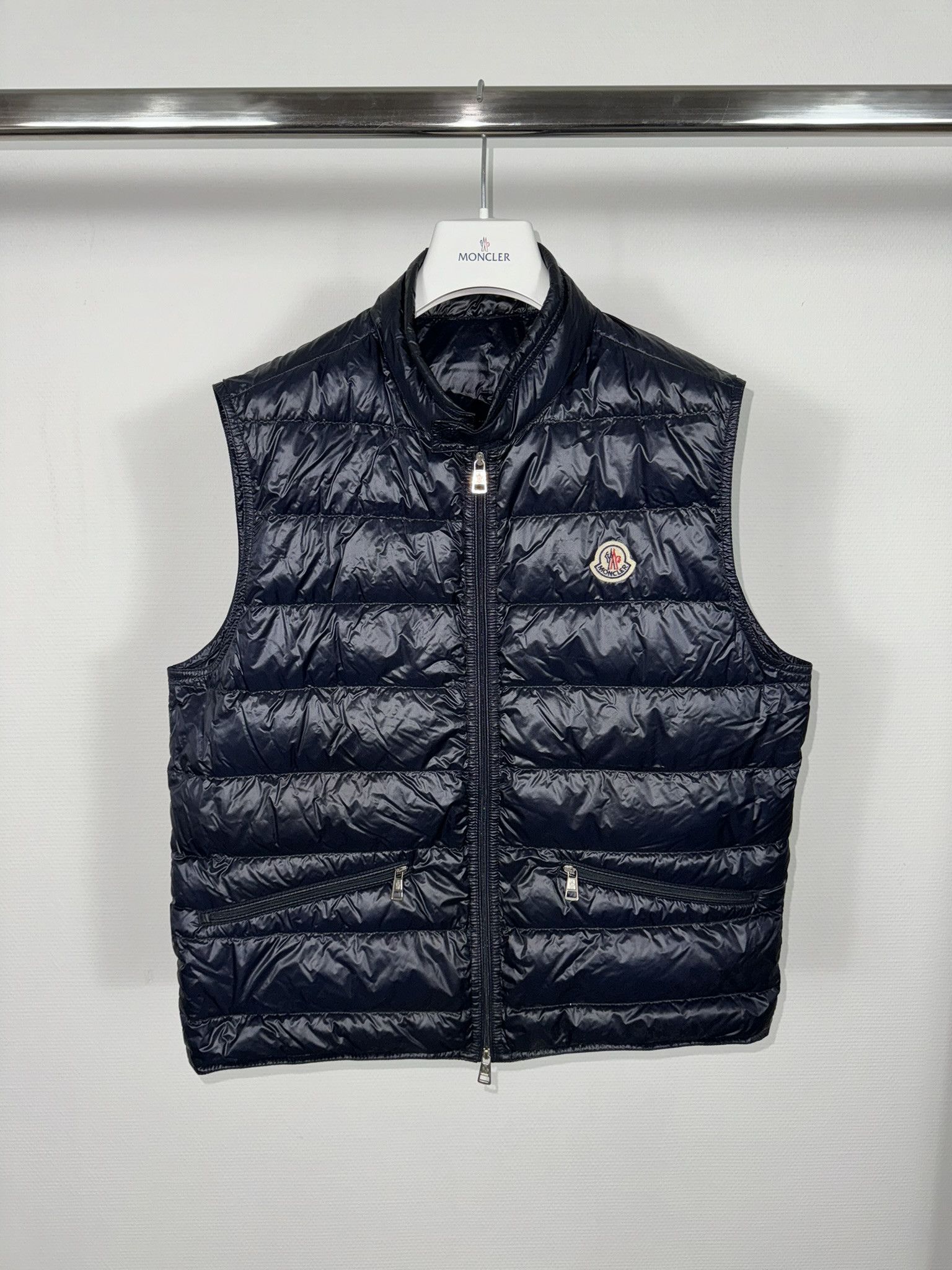 image of Moncler Gilet Gui Vest Size 3 Navy Blue, Men's