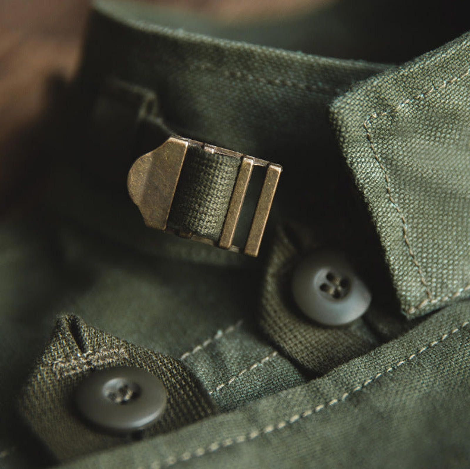 Japanese Brand Olive Green Men's Utility Jacket, Buttoned Front Pocket Size US M / EU 48-50 / 2 - 5 Thumbnail