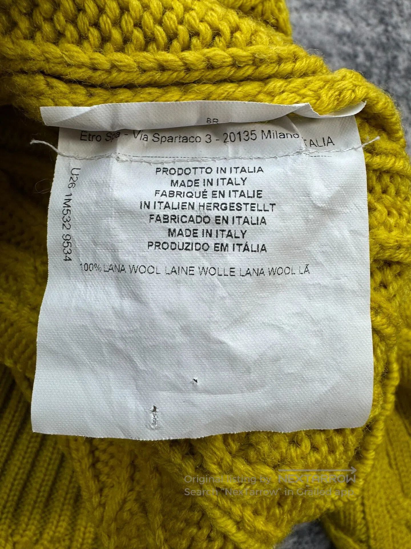 Etro etro yellow cable knit turtleneck sweater. Size XXL / US 16-18 / IT 52-54 - 4 Thumbnail