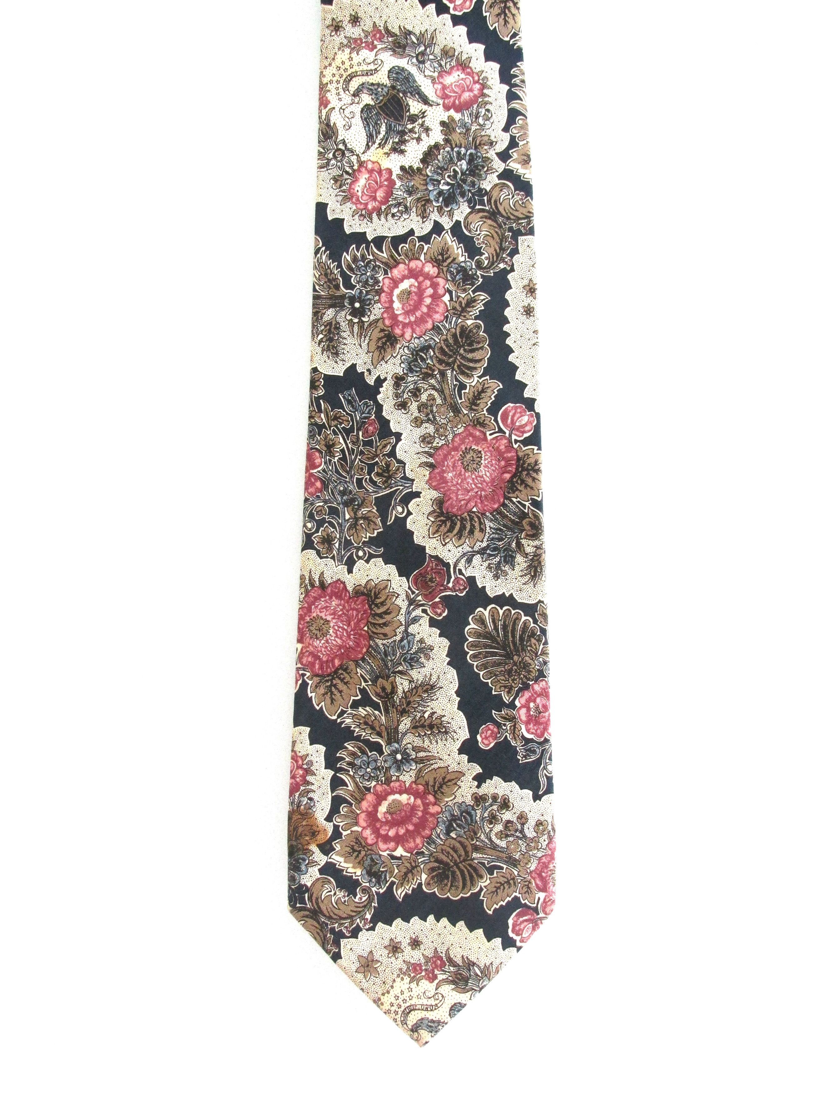 Lands' End Lands' End Men's Cotton Floral Tie Size ONE SIZE - 2 Thumbnail