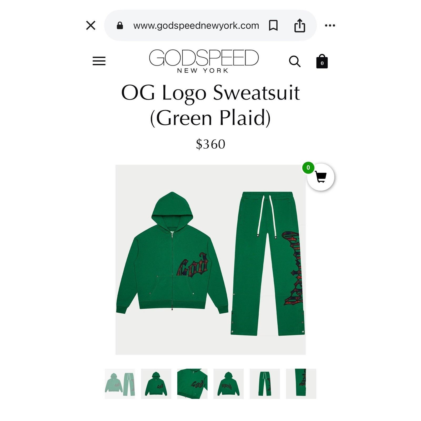 Godspeed GODSPEED OG Logo Sweatpants Green Plaid Size Small Authentic Size US 29 - 10 Thumbnail