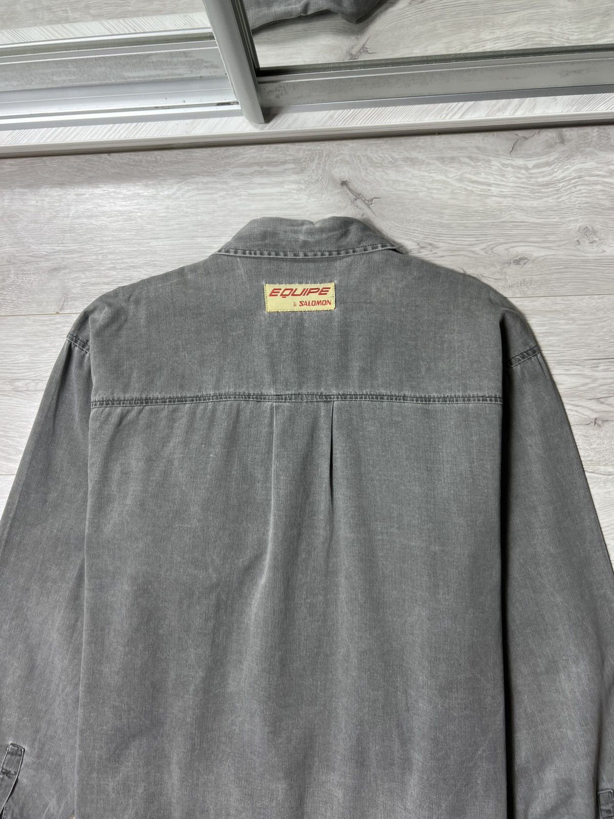 Salomon Vintage Equipe by Salomon Button Shirt Faded Grey Overshirt Size US L / EU 52-54 / 3 - 13 Thumbnail