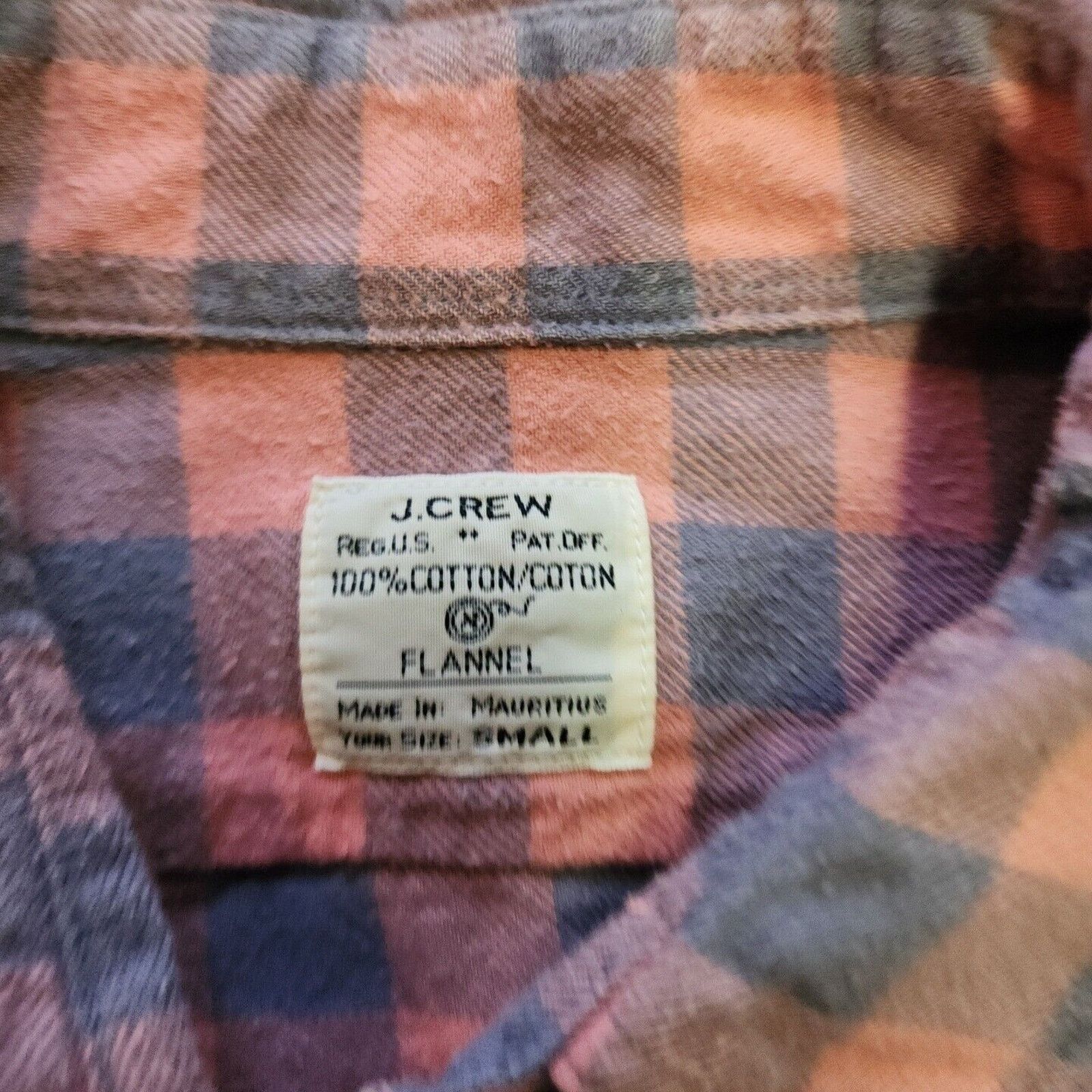J.Crew J Crew Men's Sm Red Orange Blue Plaid Flannel Oxford Shirt Size US S / EU 44-46 / 1 - 3 Thumbnail