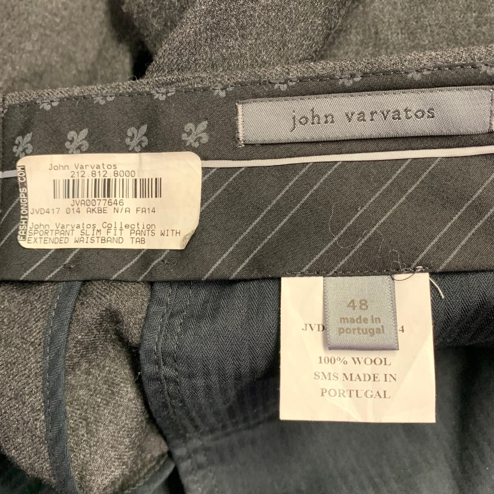 John Varvatos Size 32 Grey Heather Wool Flat Front Dress Pants Size US 32 / EU 48 - 4 Thumbnail