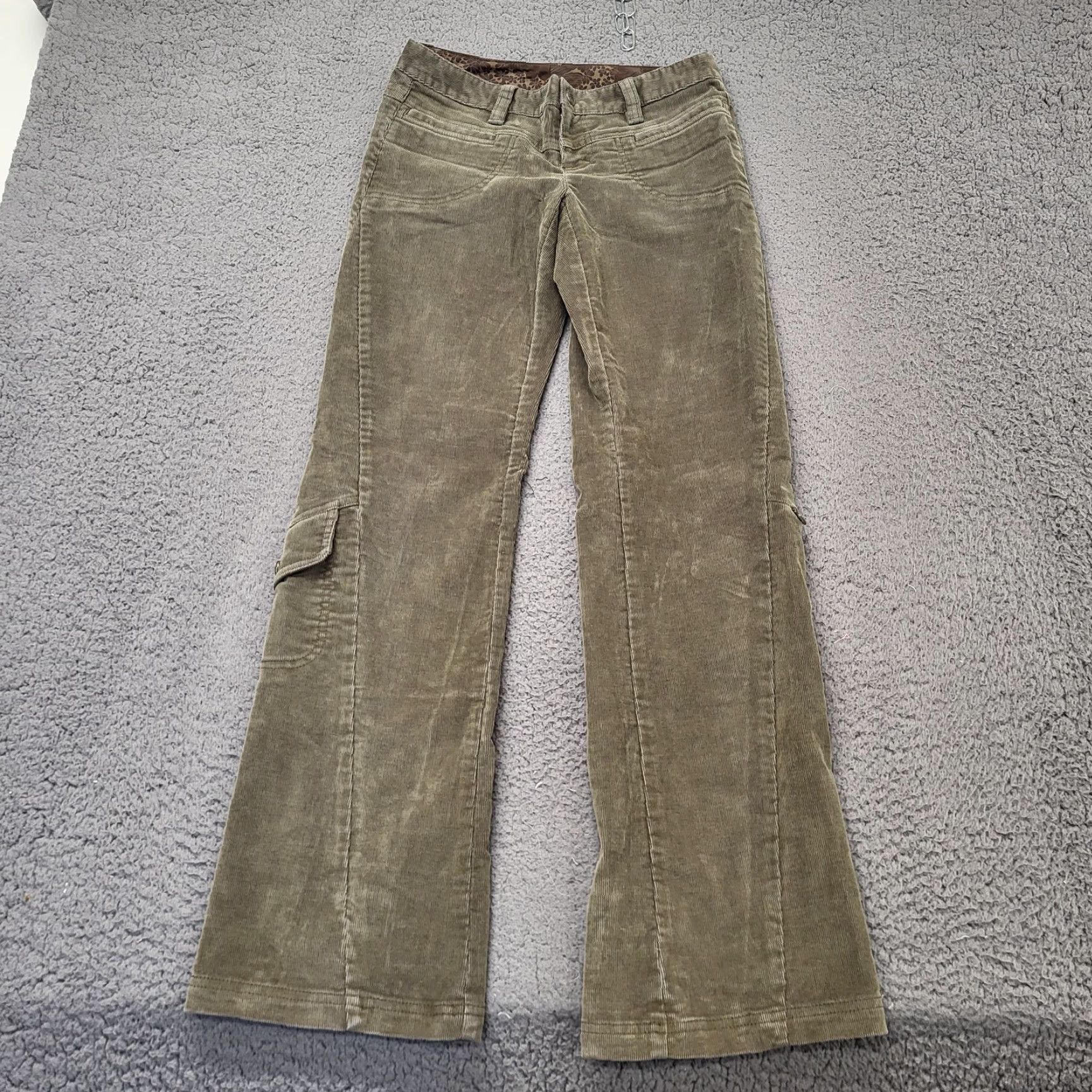 Athleta Athleta Cargo Pants Womens 2 Brown Corduroy Flare Pockets Moto Slim City 2XS Womens Size 24" / US 00 / IT 34 - 2 Thumbnail