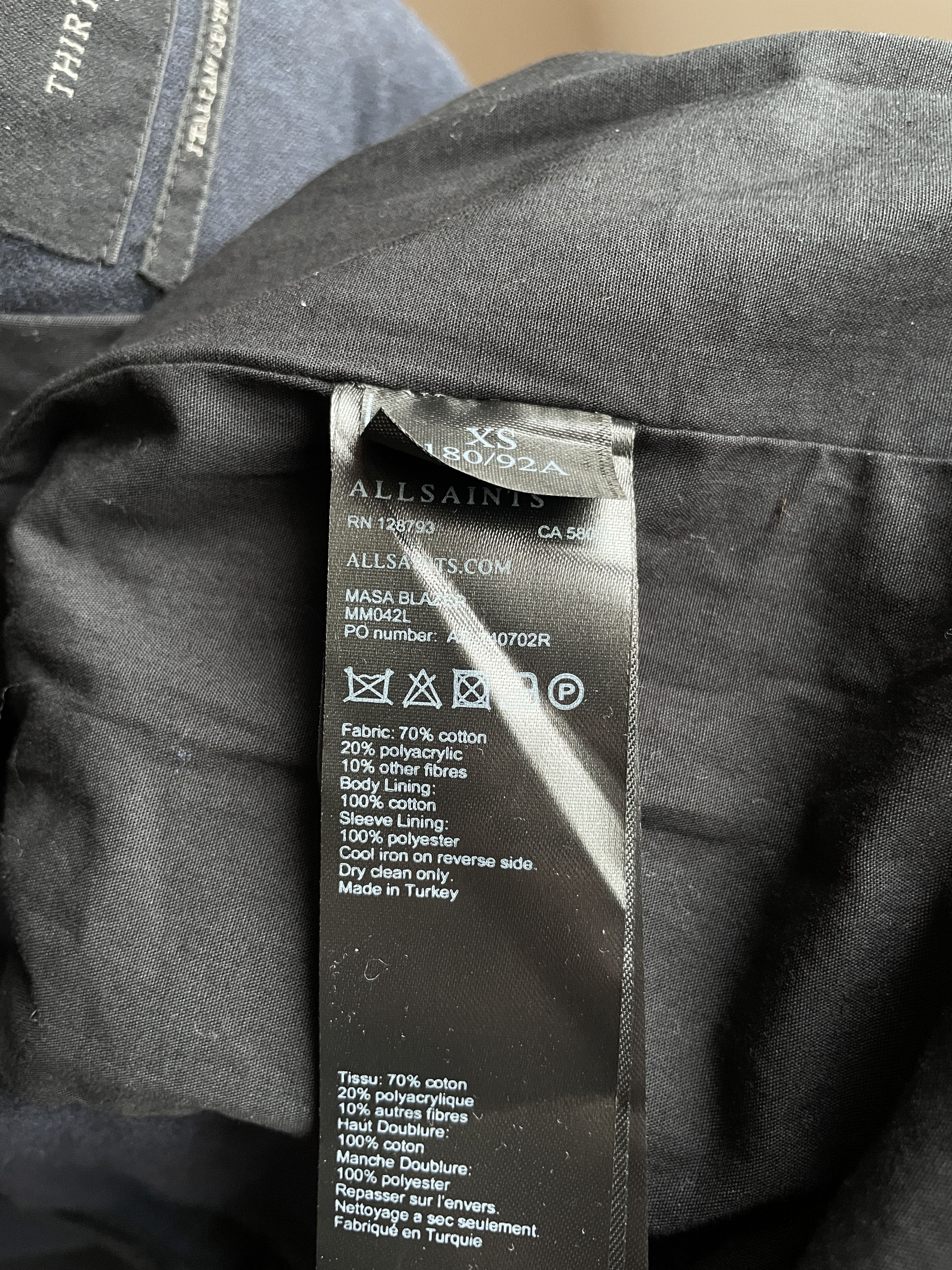 Allsaints Allsaints Cotton Blend Unlined Moleskin Masa Blazer Size 34R - 9 Thumbnail