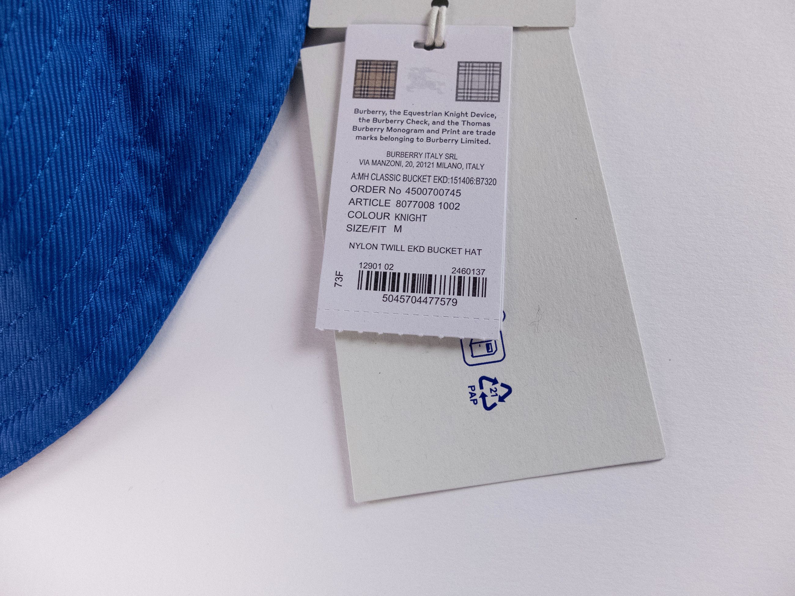 Burberry BURBERRY blue knight logo nylon bucket hat Medium authentic Size ONE SIZE - 5 Thumbnail