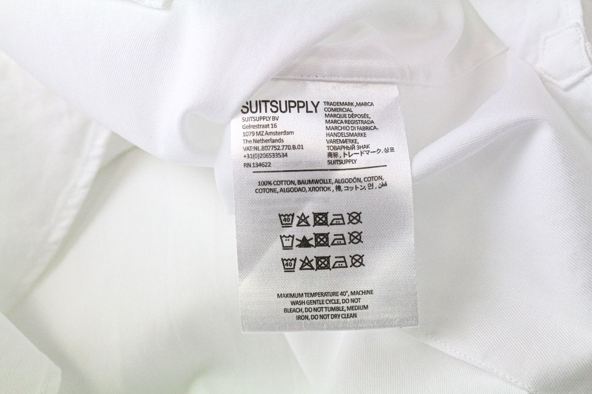 Suitsupply 38/15 Extra Slim White Cotton Shirt 79477 Size 38R - 6 Thumbnail