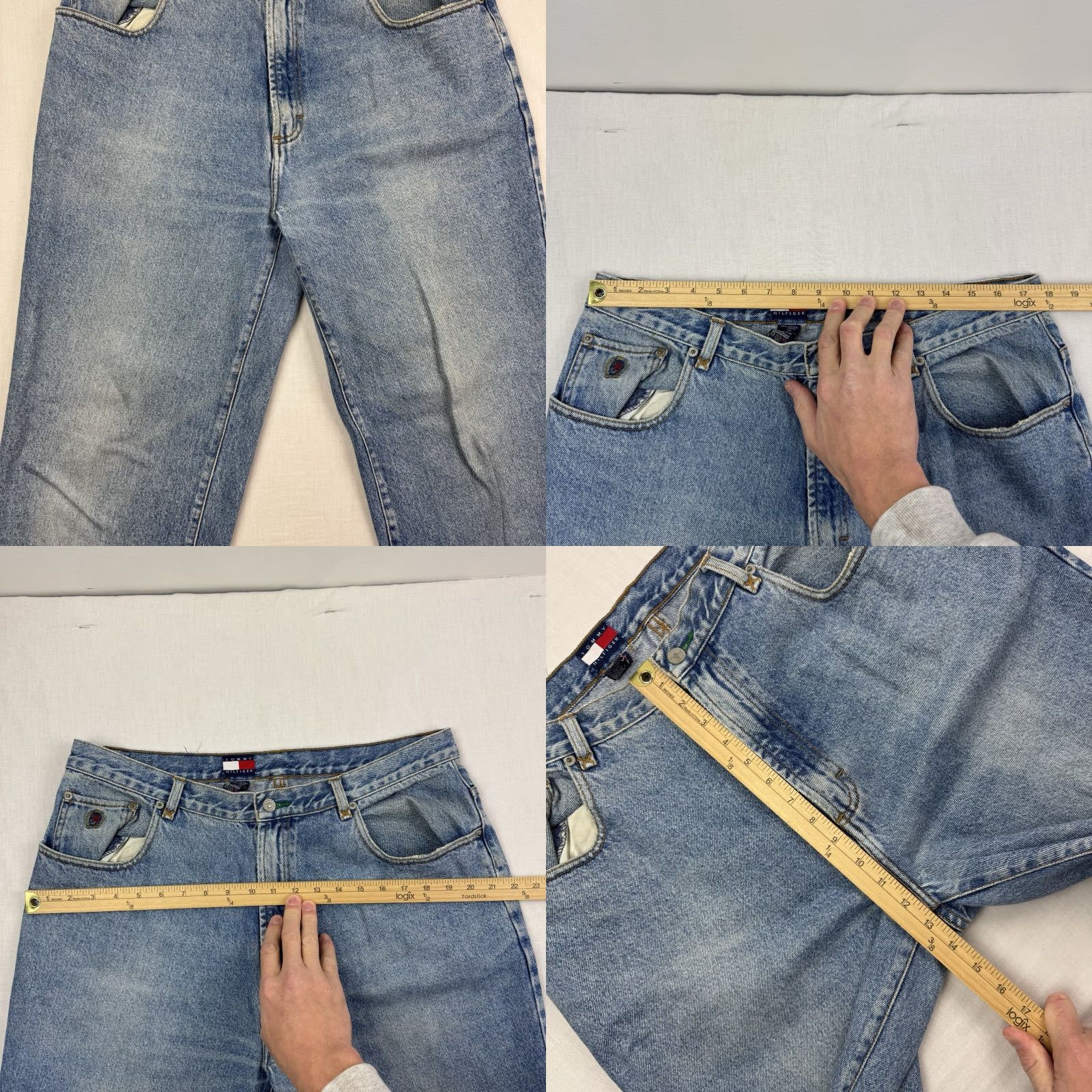 Tommy Hilfiger VINTAGE Tommy Hilfiger Jeans Adult 38x33 Relaxed Blue 90s Hip Hop Grunge Mens Jeans Size US 38 / EU 54 - 8 Thumbnail