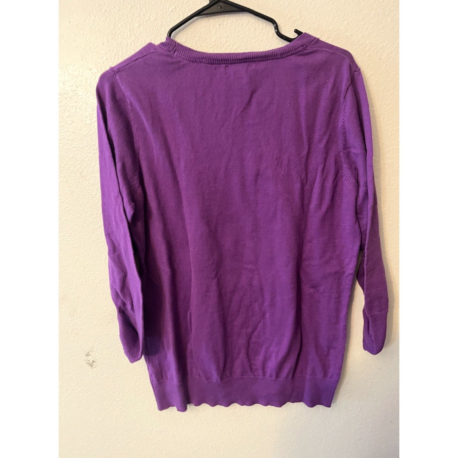 Gap VINTAGE Gap Sweater Women Solid Round Neck Long Sleeve XL Purple Oversized Knit Shirt Womens XL Purple Size XL / US 12-14 / IT 48-50 - 3 Thumbnail