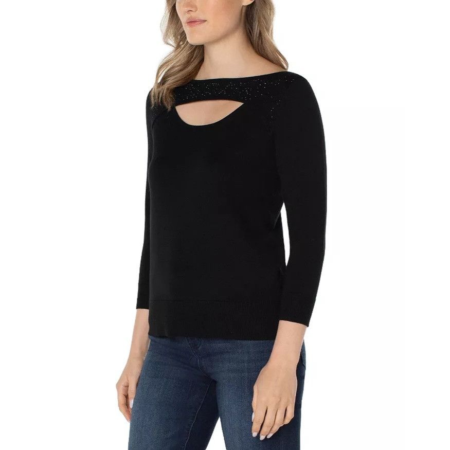 Other Liverpool Los Angeles Black Rhinestone Cutout Sweater Size M Size M / US 6-8 / IT 42-44 - 4 Thumbnail