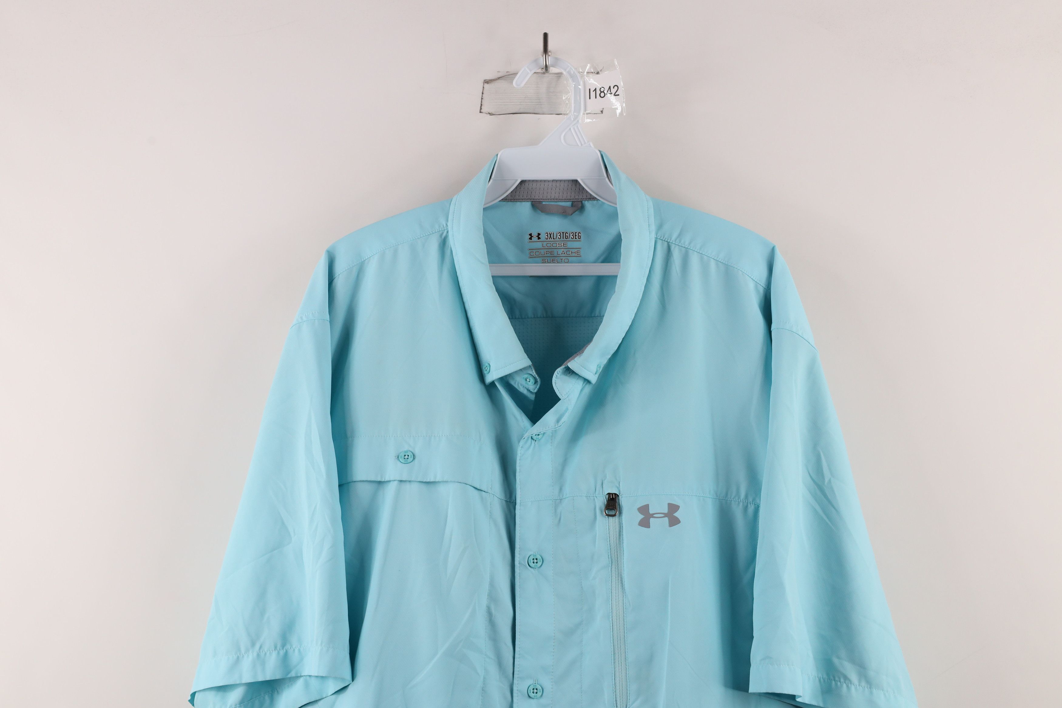 Under Armour × Vintage Under Armour Short Sleeve Collared Button Shirt Blue Size US XXL / EU 58 / 5 - 2 Thumbnail