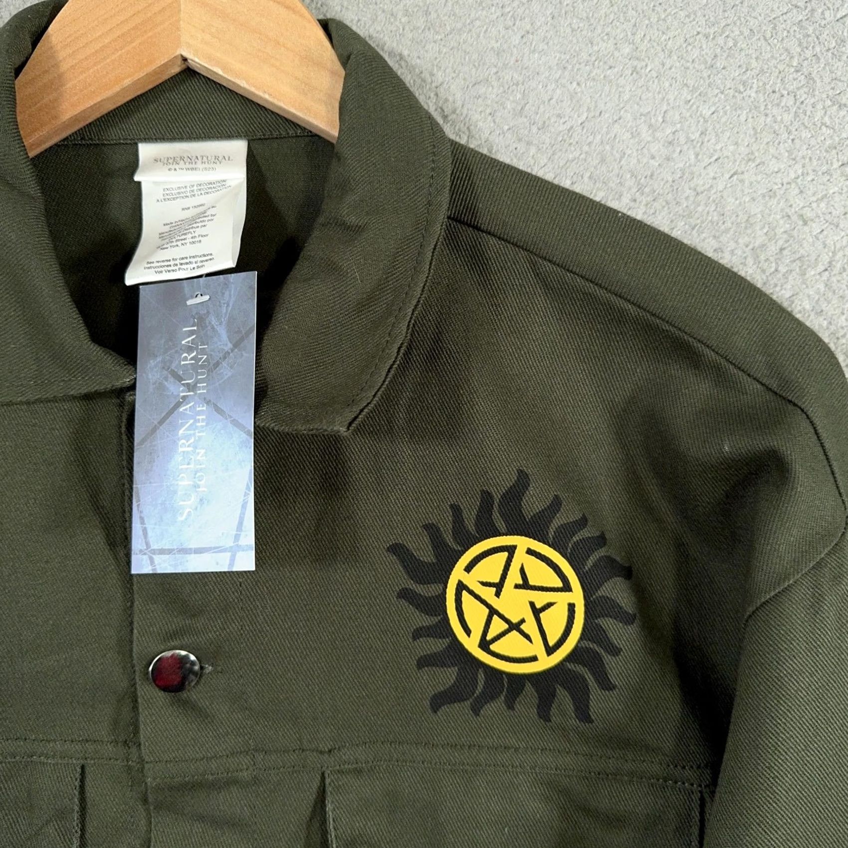 Vintage VINTAGE? CultureFly Supernatural Join The Hunt Mens XS Green Trucker Jacket Size US XS / EU 42 / 0 - 7 Thumbnail