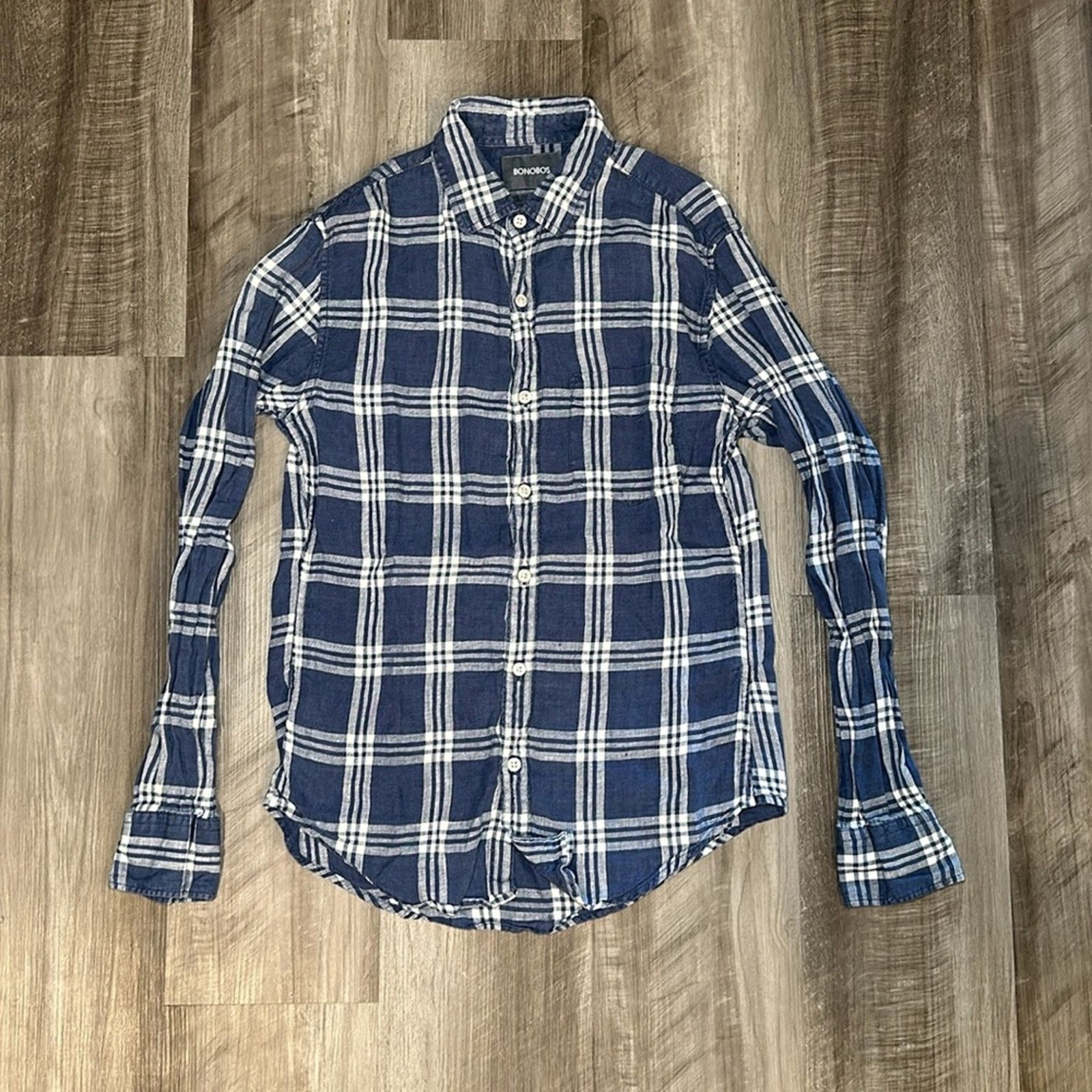 Bonobos Bonobos Linen Slim Fit Long Sleeve Button Down - Small Size US S / EU 44-46 / 1 - 2 Thumbnail