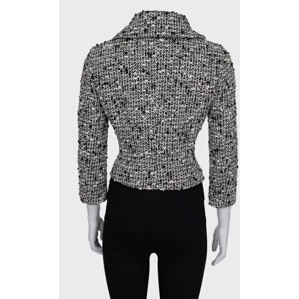 Giambattista Valli Giambattista Valli Black & White Cropped Wool Coat Sz.40L Size S / US 4 / IT 40 - 3 Thumbnail