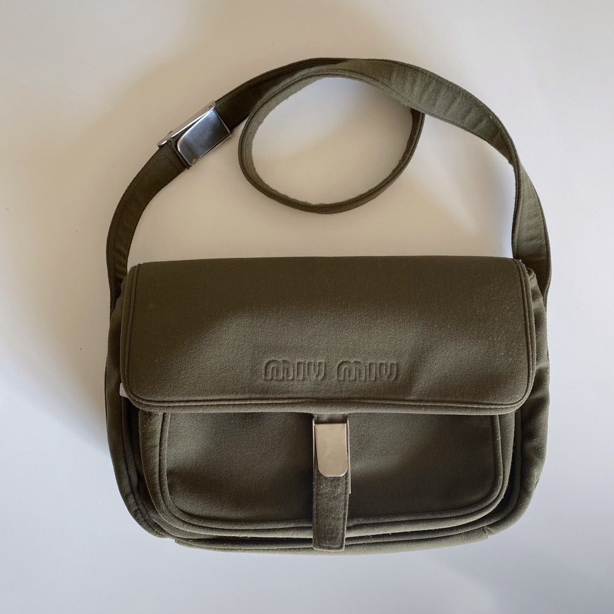 Archives]90sKhaki-Gray Leather Shoulder