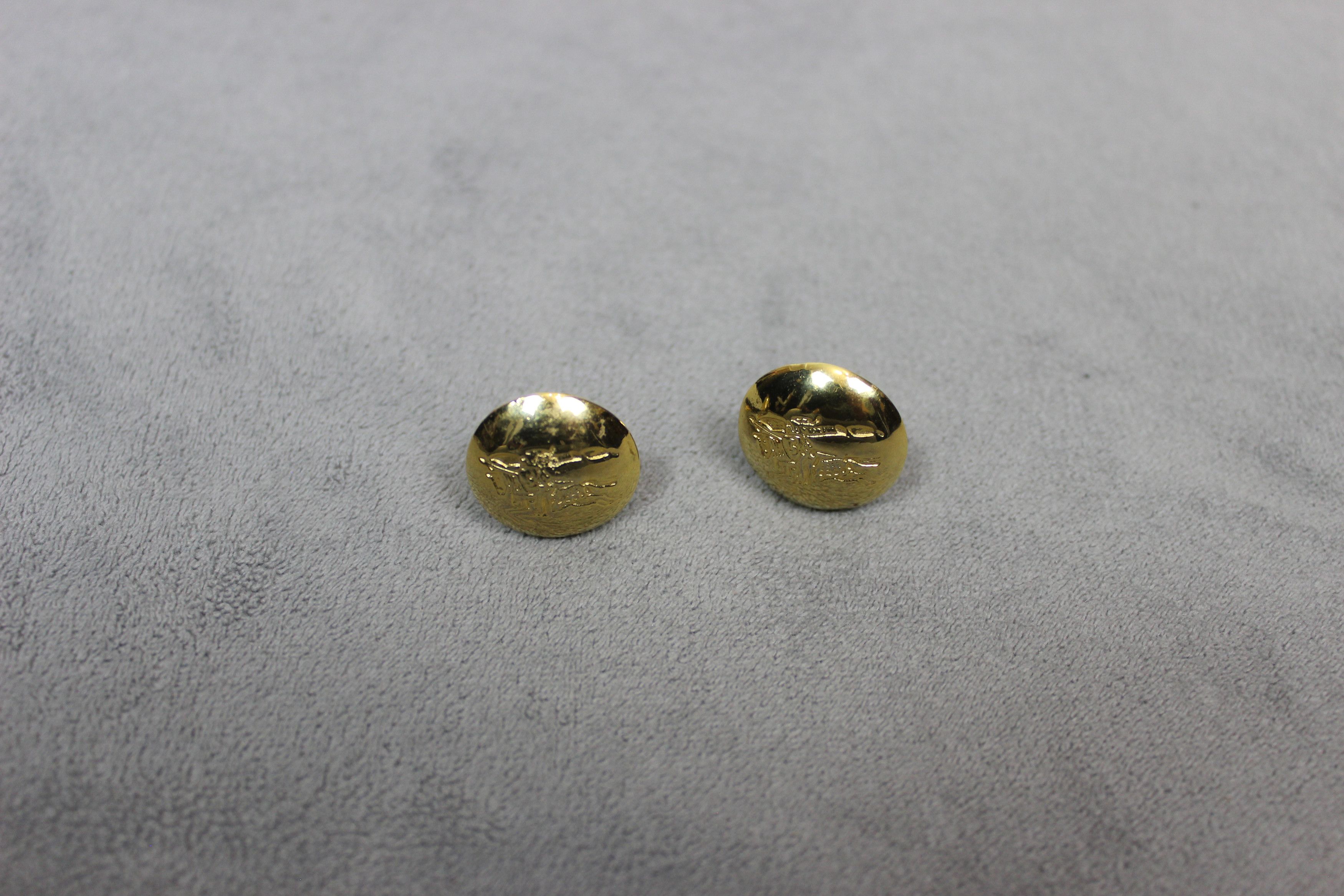 Burberry Burberrys gold vintage brooches icon logo small Size ONE SIZE - 5 Thumbnail