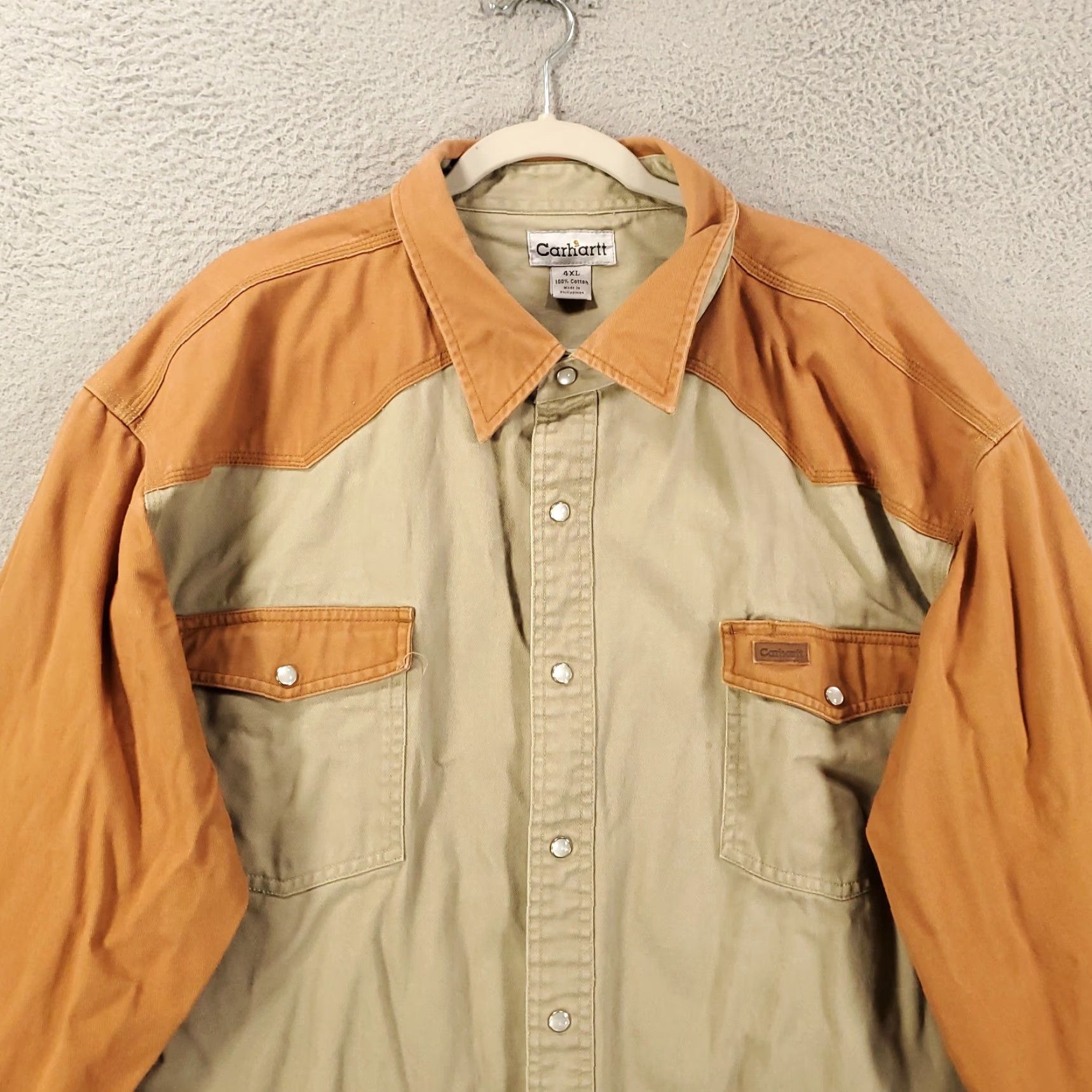 Carhartt Carhartt Shacket Shirt Mens 4XL Canvas Heavyweight Twill Pearl Snap Ironwood Size US XXL / EU 58 / 5 - 6 Thumbnail