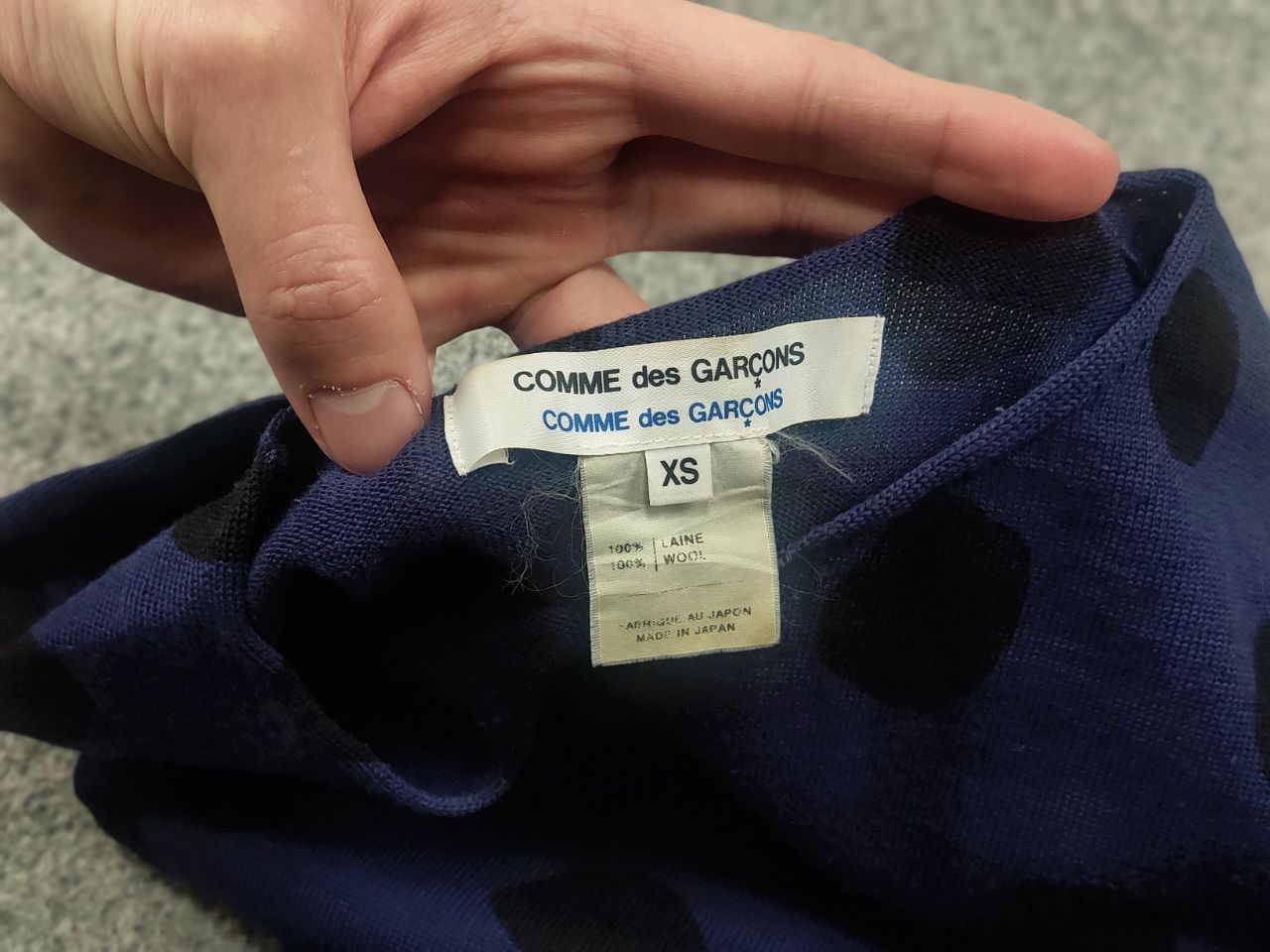 Comme des Garcons Vintage COMME des GARCONS Dot Printed Wool Knit Sweater Size US XS / EU 42 / 0 - 12 Thumbnail
