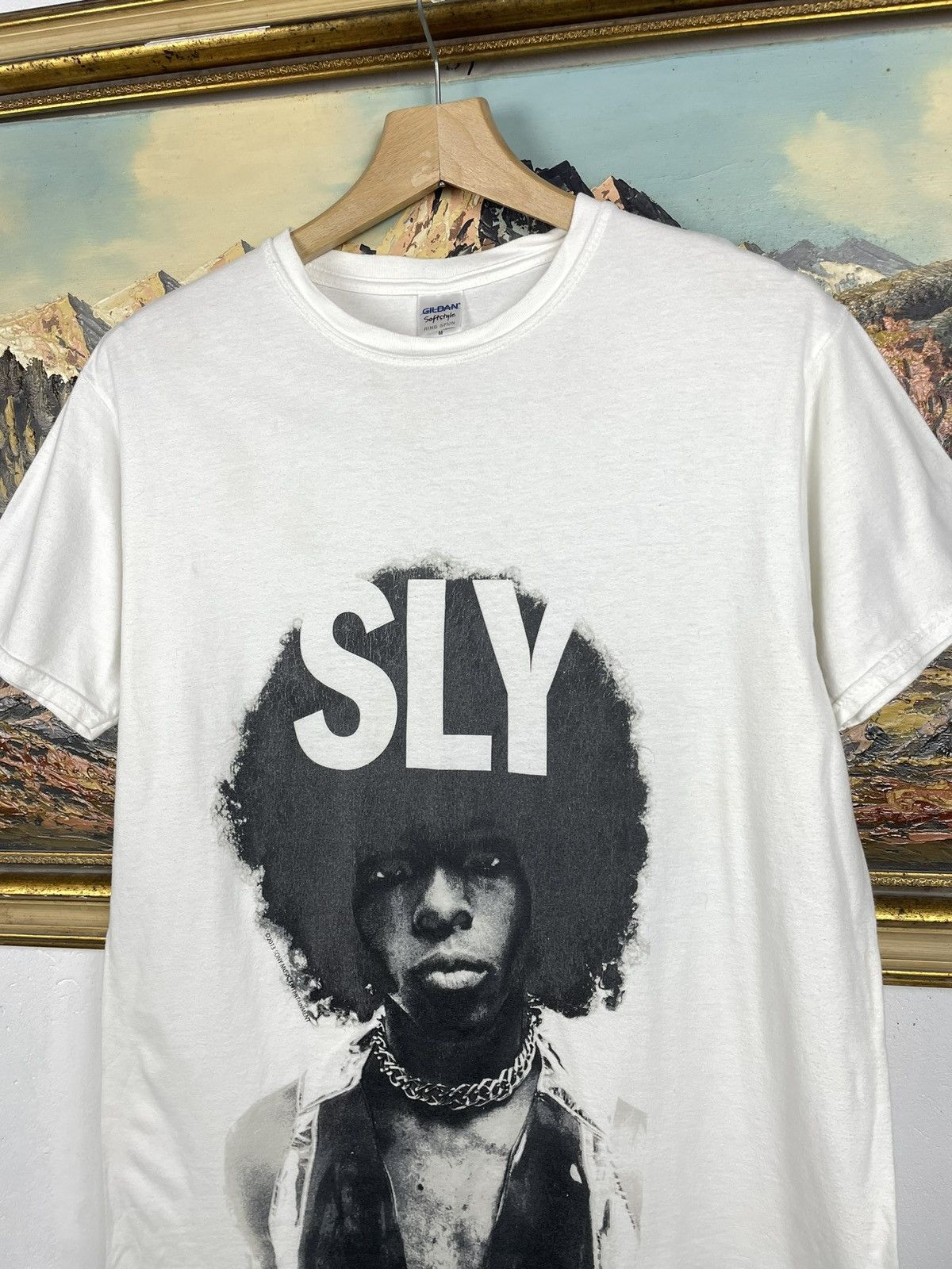 Vintage SLY The Family Stone Men Portrait Vintage Y2k White Tee Band Size US M / EU 48-50 / 2 - 4 Thumbnail